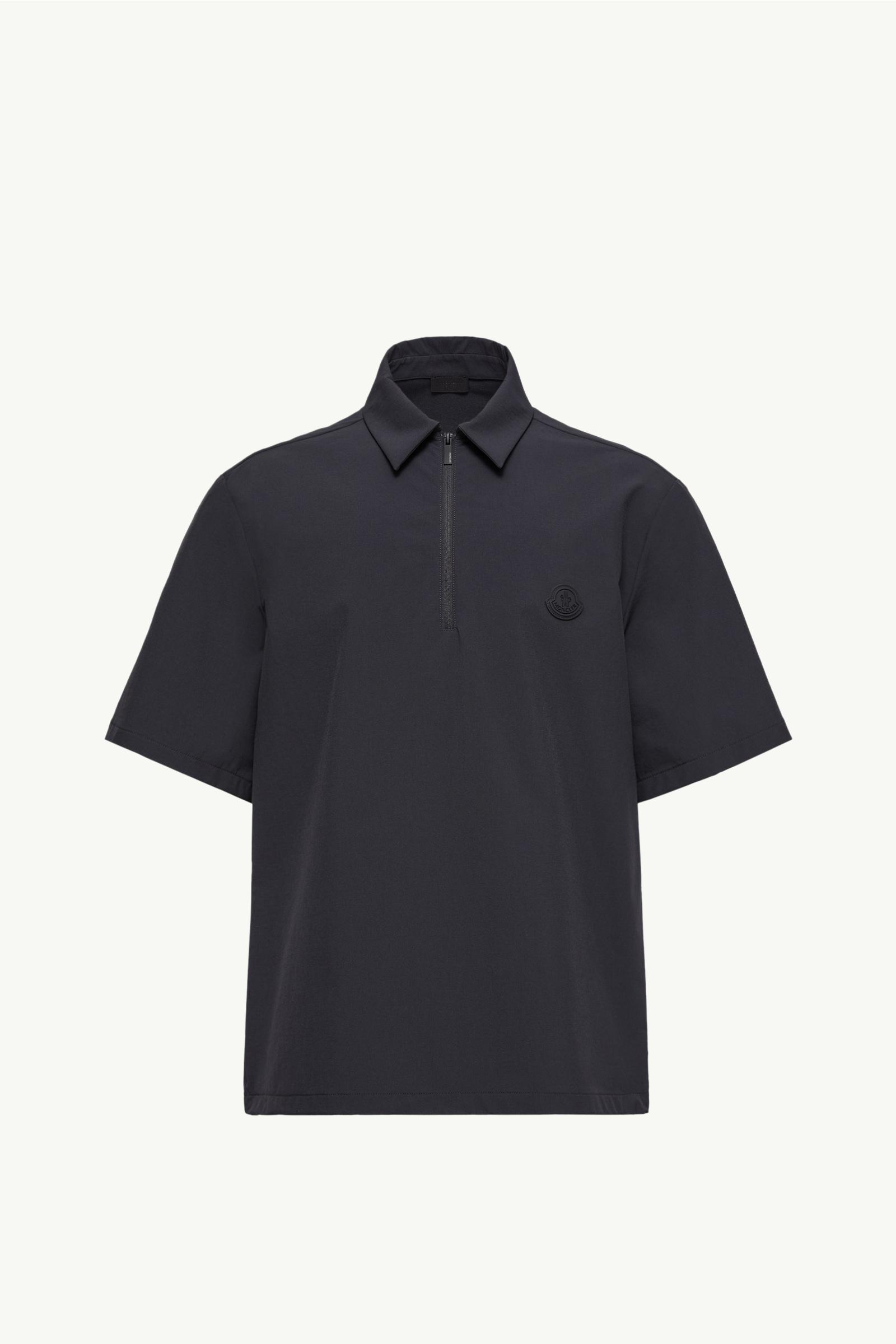 Black Logo Short Sleeve Half-Zip Shirt - Shirts for Men | Moncler US