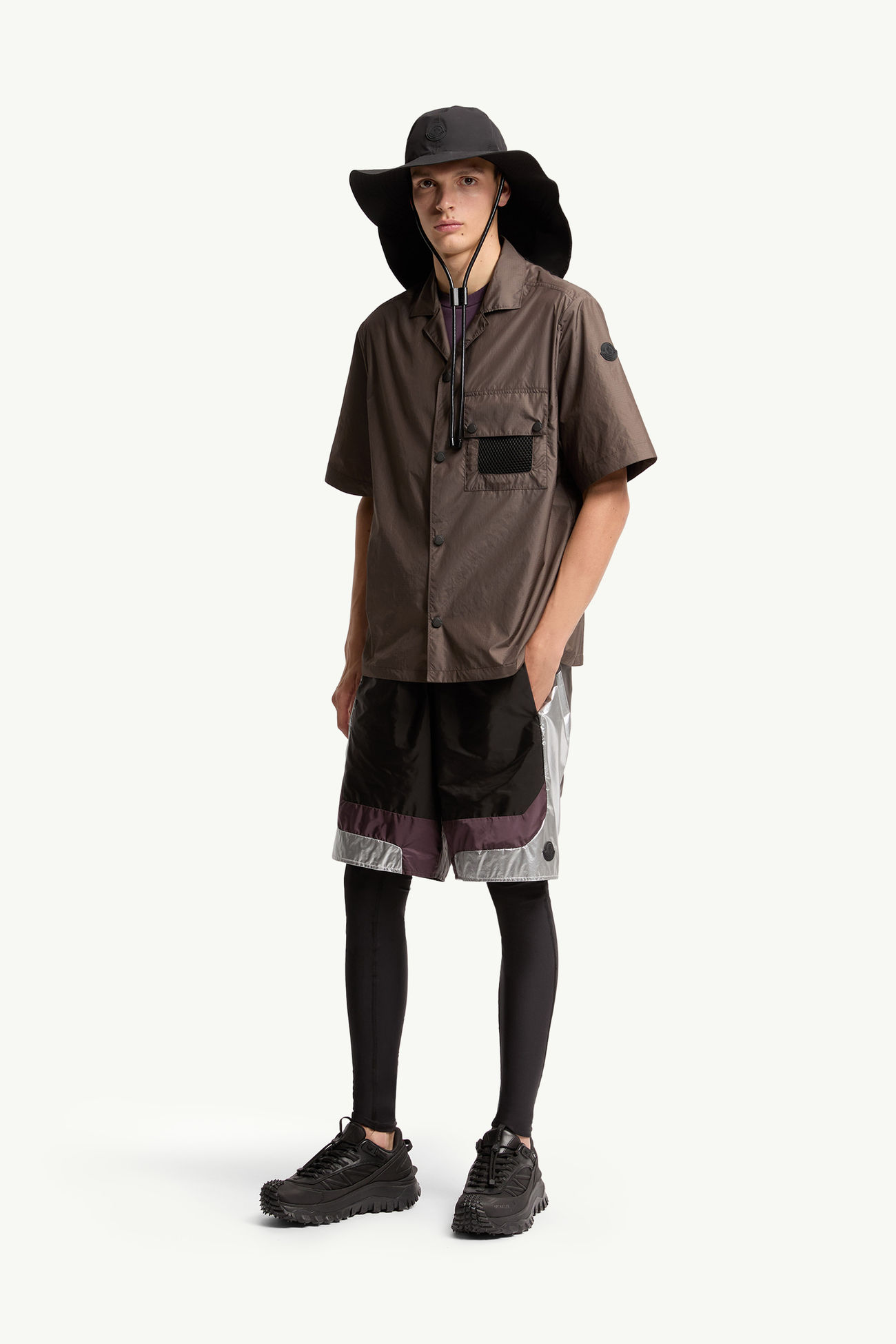 Kurzarmshirt mit Logo Herren Braun Moncler 0