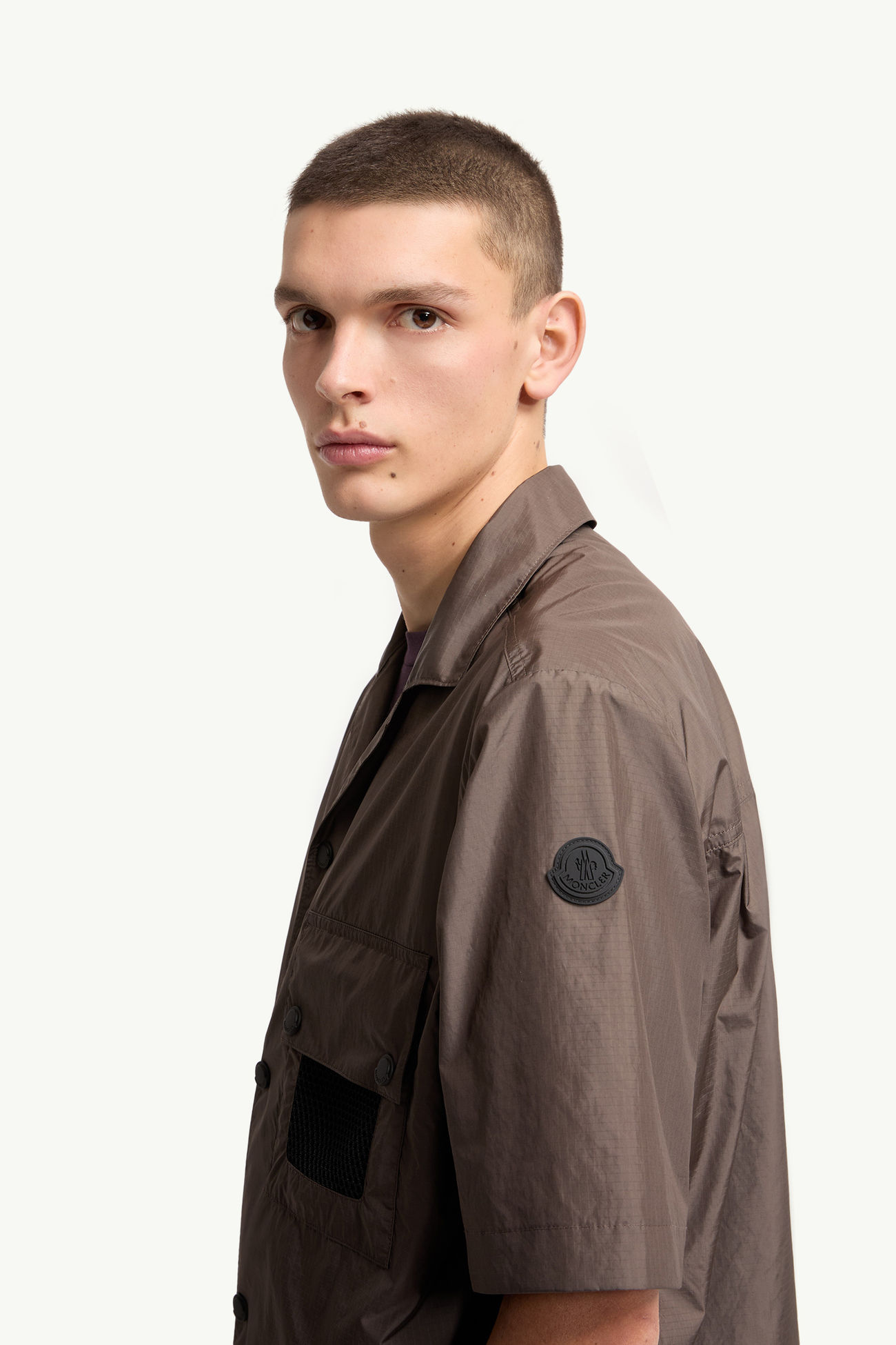 標誌裝飾短袖恤衫 男士 啡色 Moncler 1