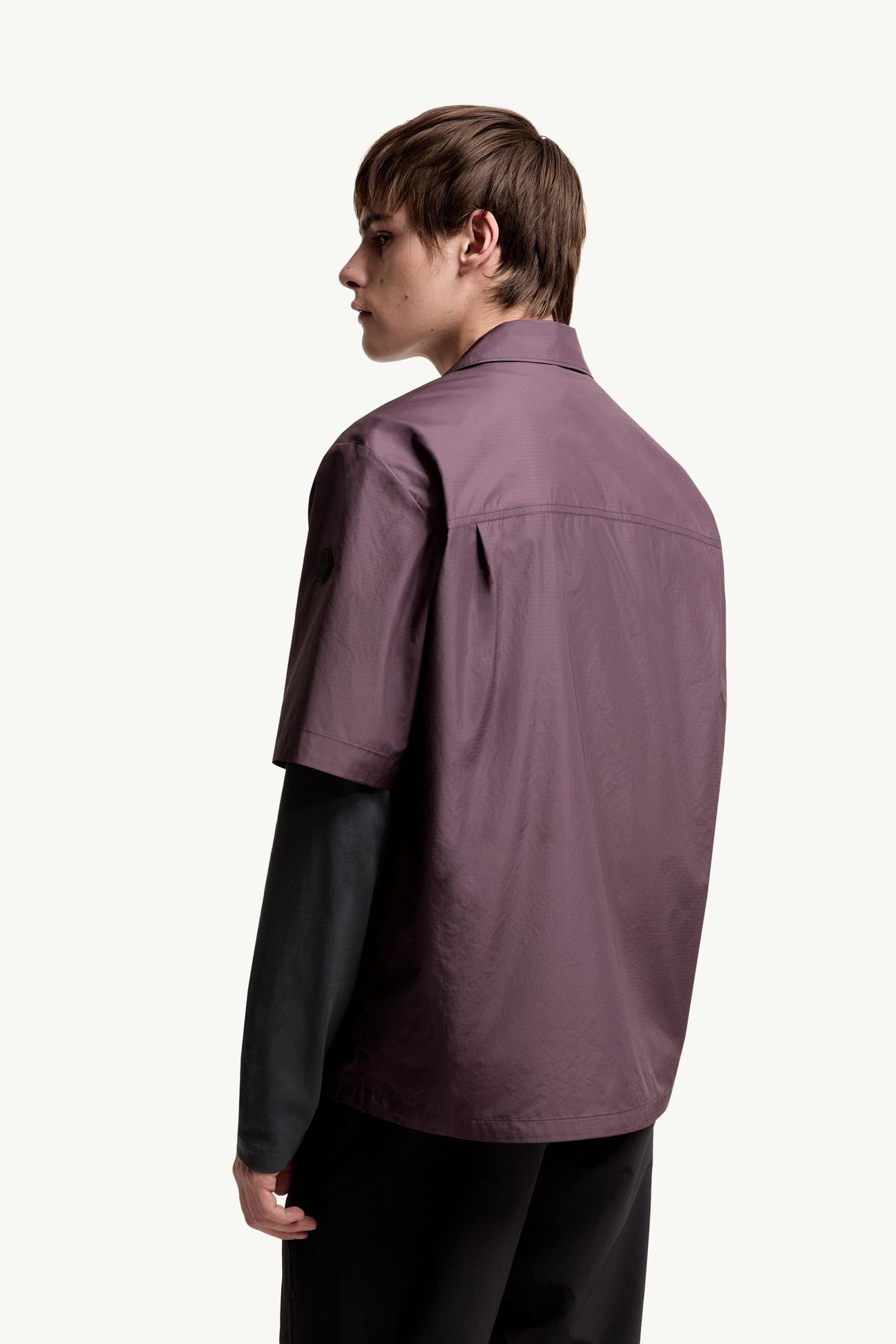 Camisa de manga corta con logotipo Hombre Rojo uva Moncler 4