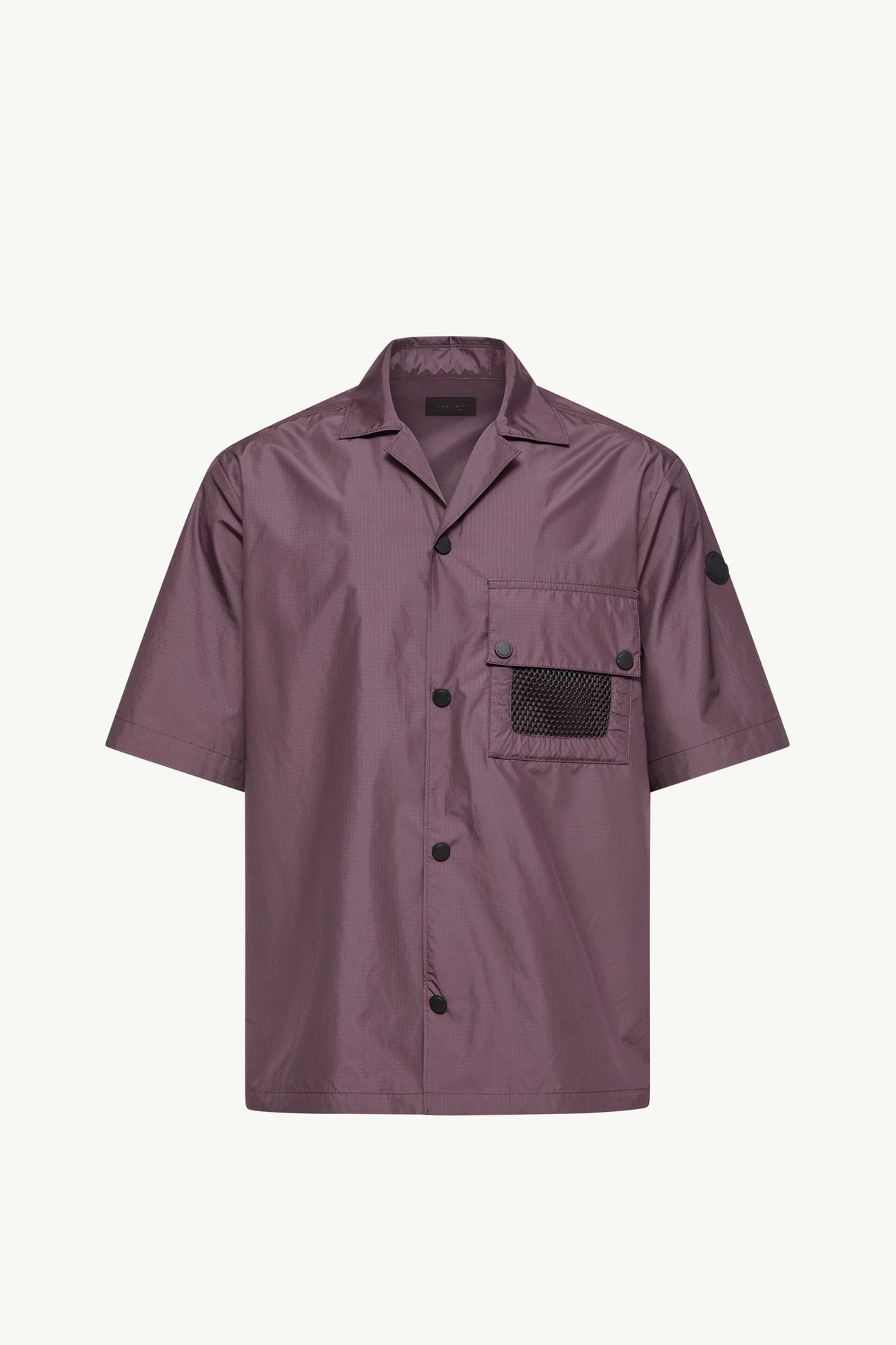 Logo Short Sleeve Shirt Men Grape Red Moncler 2