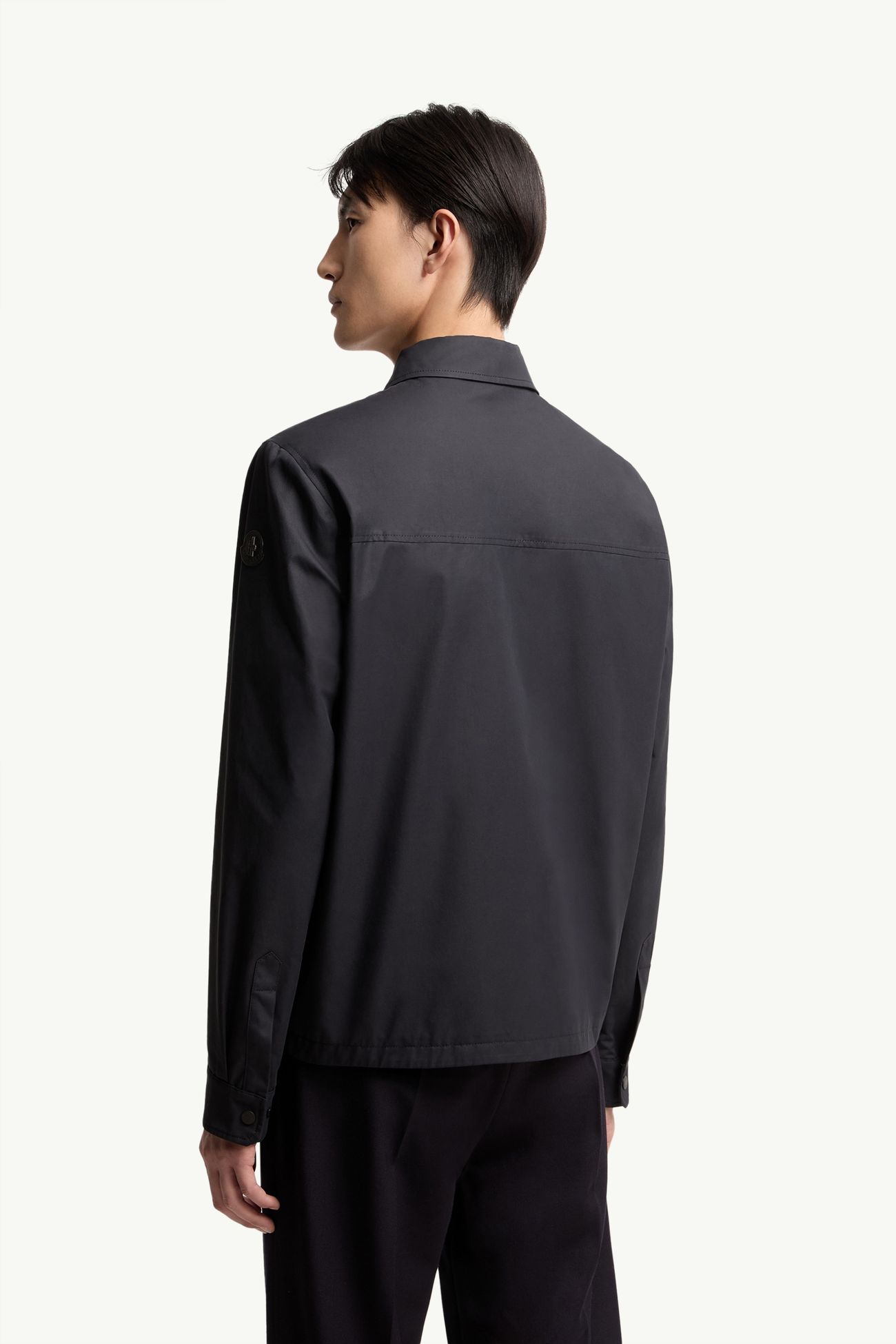 Hemdjacke aus Baumwollmischung mit Lederlogo Herren Navyblau Moncler 4