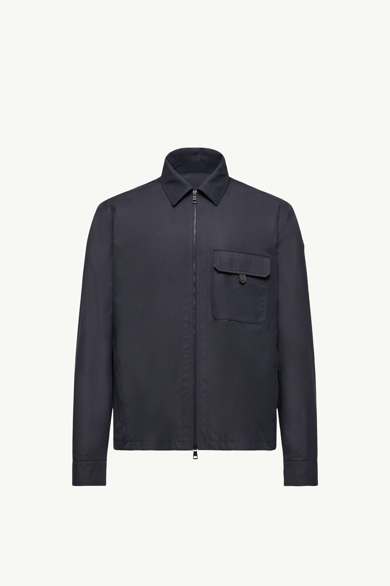 Leather Logo Cotton Blend Shirt Jacket Men Navy Blue Moncler 2