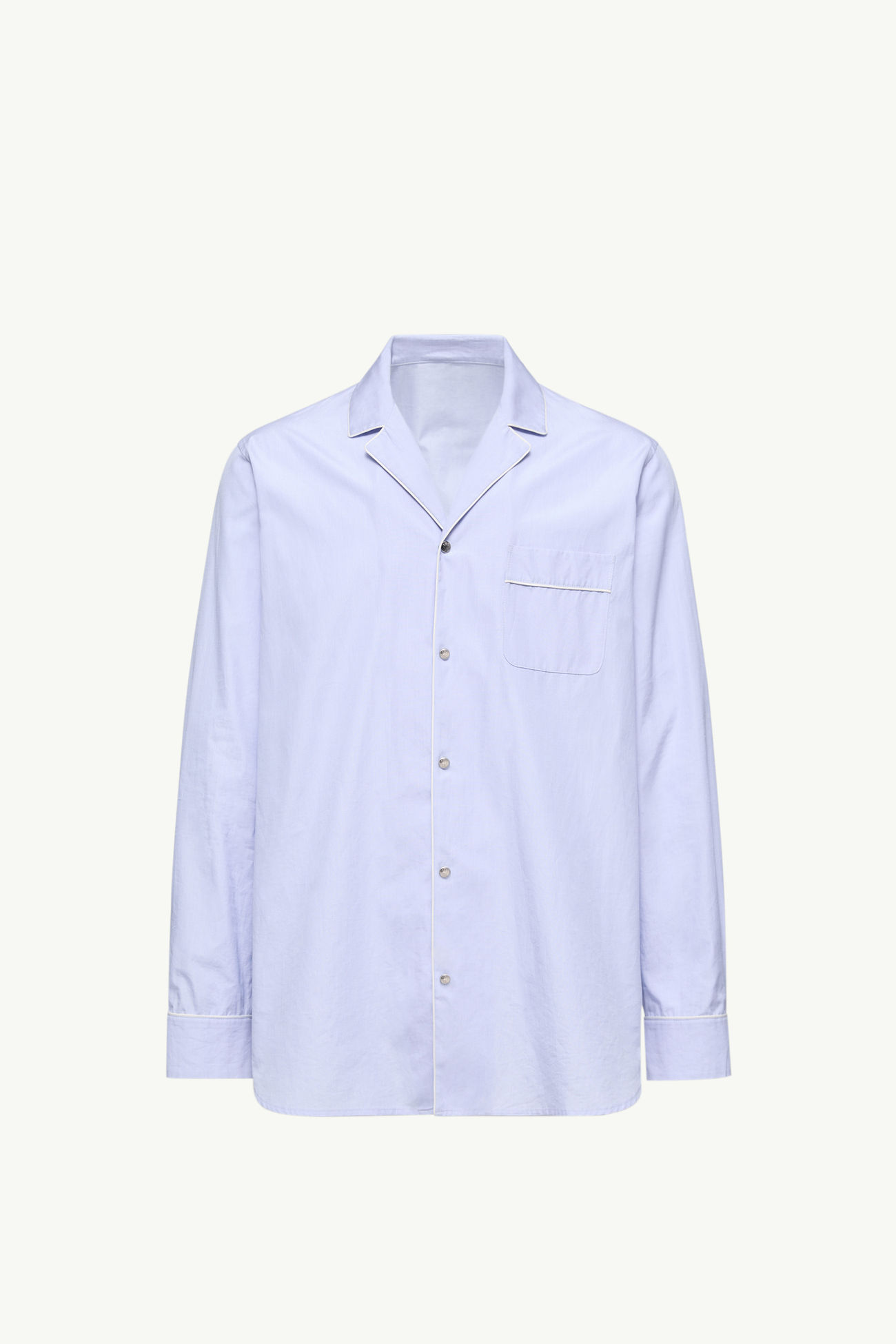 Chemise à manches longues en coton fil-à-fil Hommes Bleu clair Moncler 2