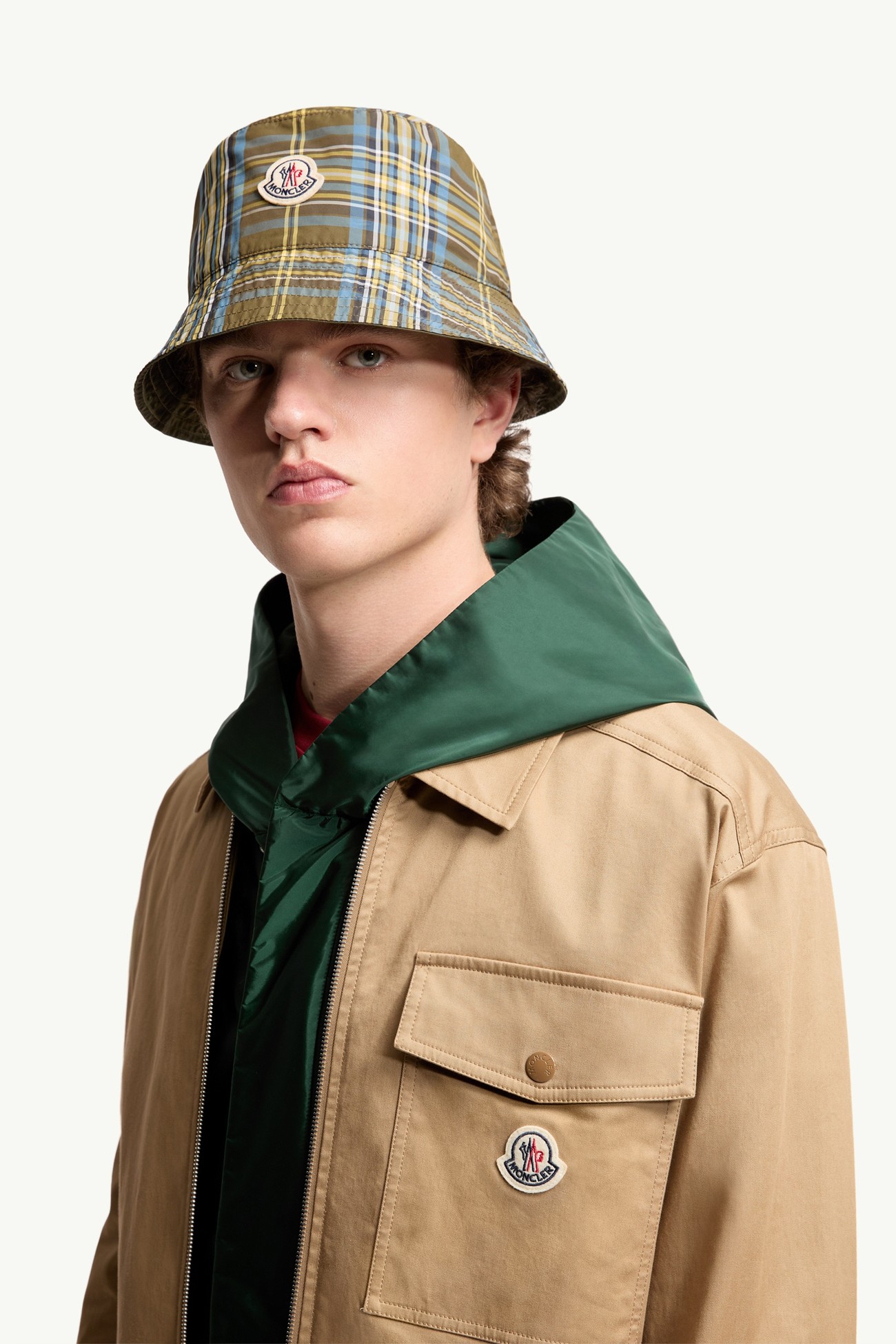 Giacca camicia in gabardine di misto cotone Uomo Beige Moncler 1
