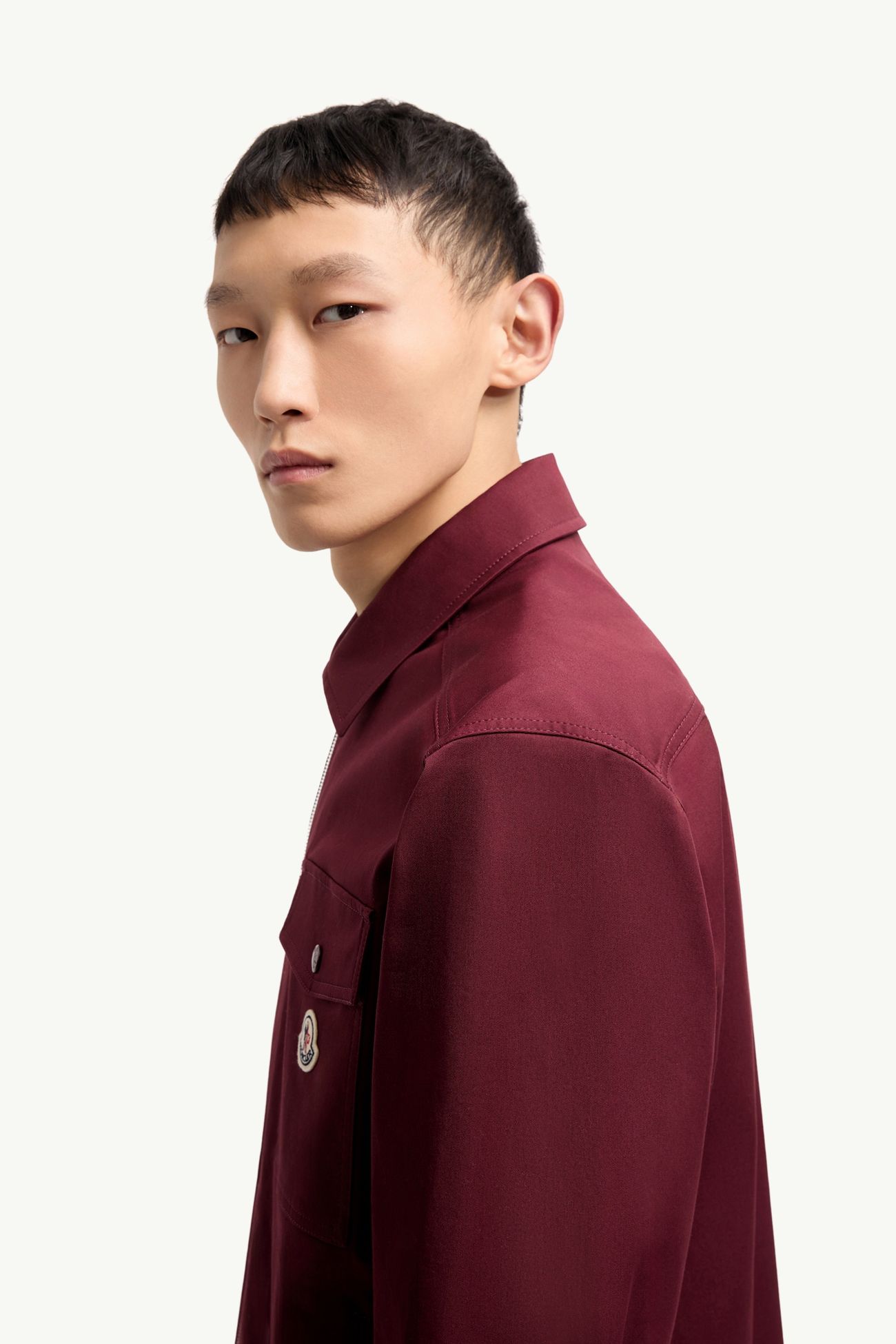 코튼 혼방 개버딘 셔츠 재킷 남성 보르도 Moncler 1