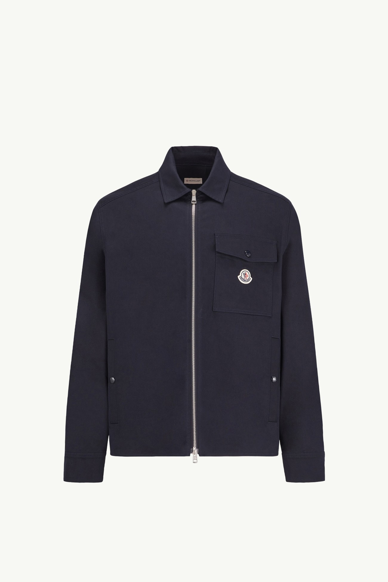 Giacca camicia in gabardine di misto cotone Uomo Blu Navy Moncler 2