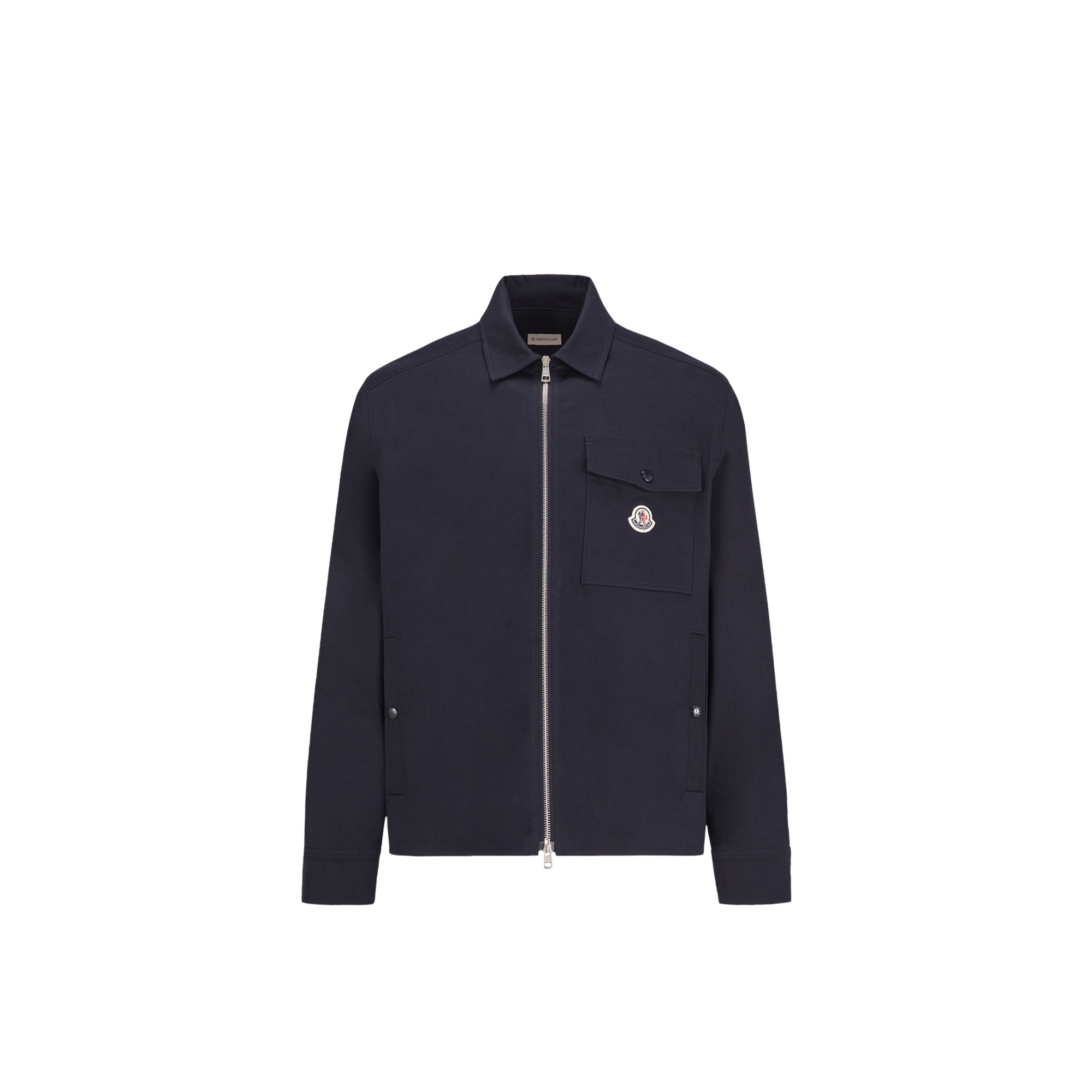 Moncler   Cotton Blend Gabardine Shirt Jacket for Men in Blue, Size: M
