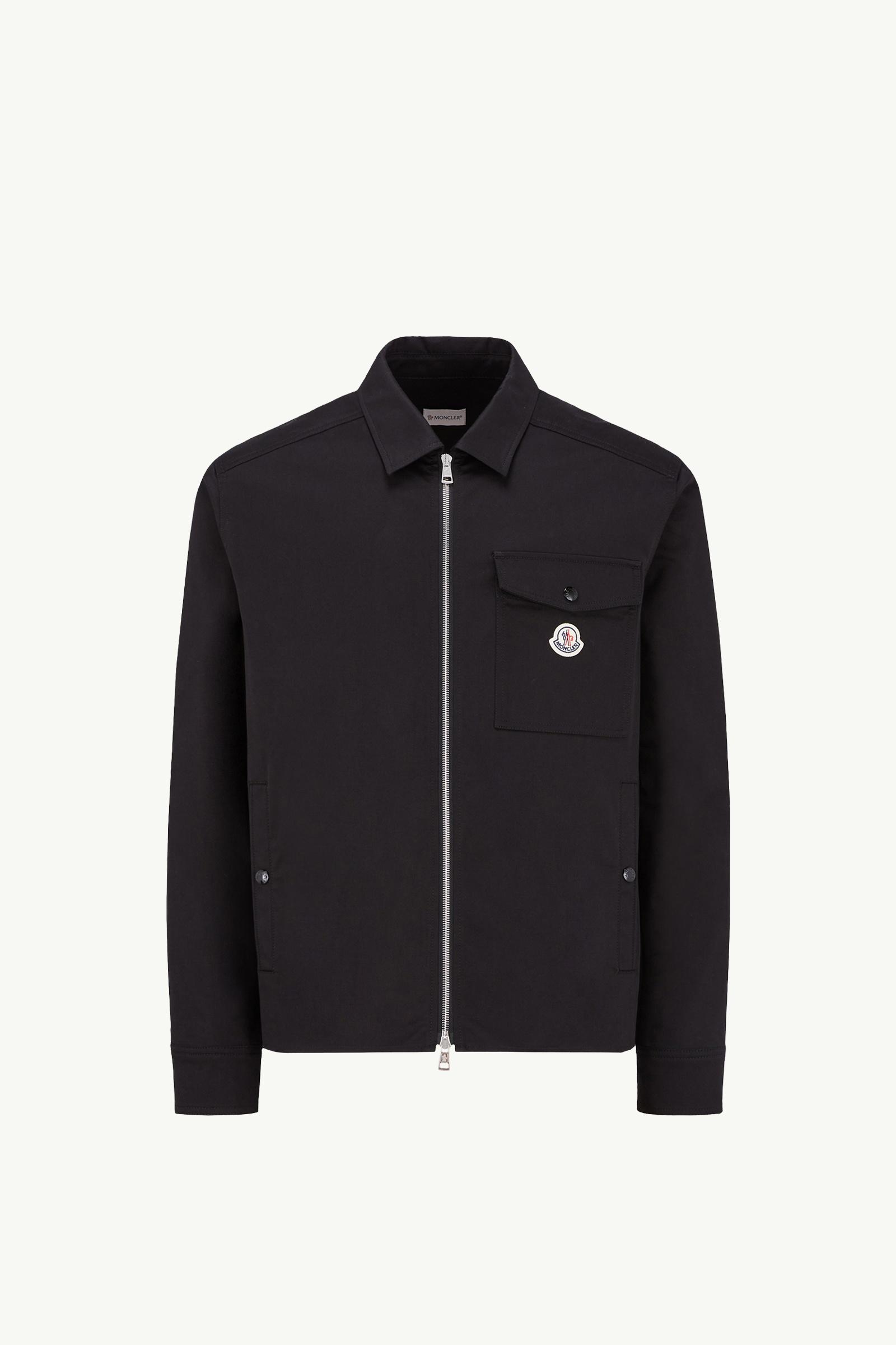 Cotton Blend Gabardine Shirt Jacket Men Black Moncler