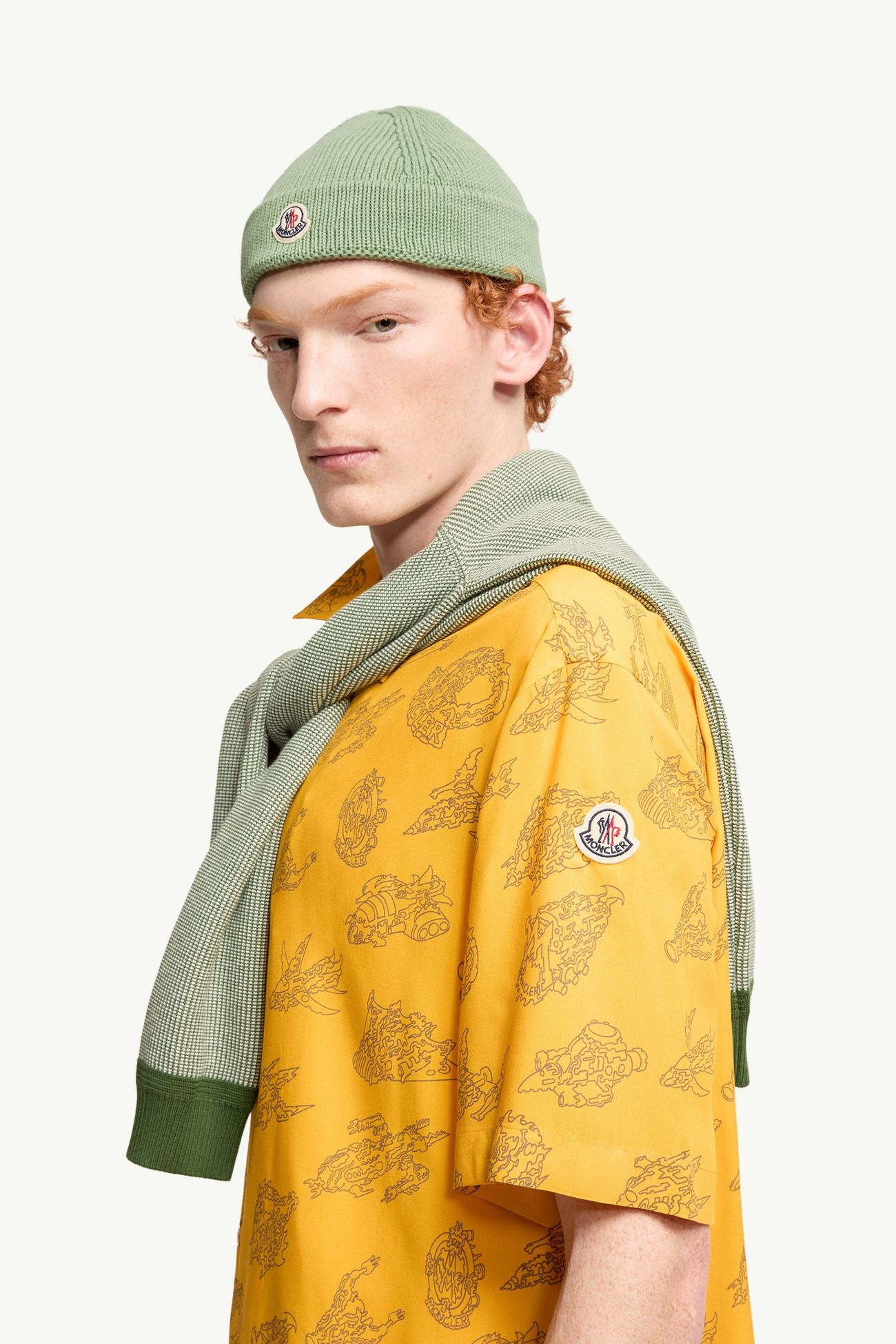 우주 MonDuck 반소매 셔츠 남성 옐로 Moncler 1