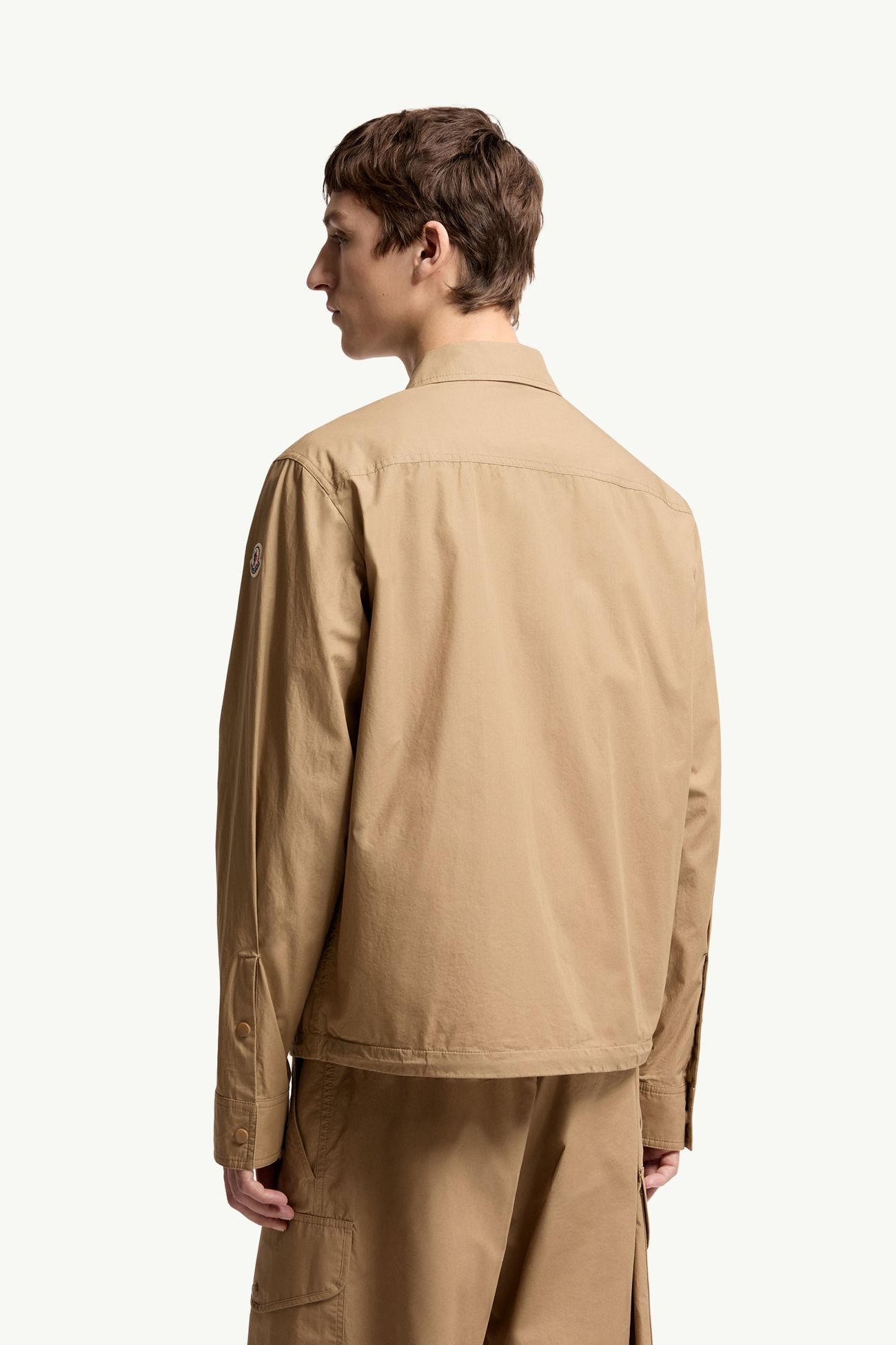 Langärmeliges Hemd aus Baumwollpopeline mit Reißverschluss Herren Beige Moncler 4