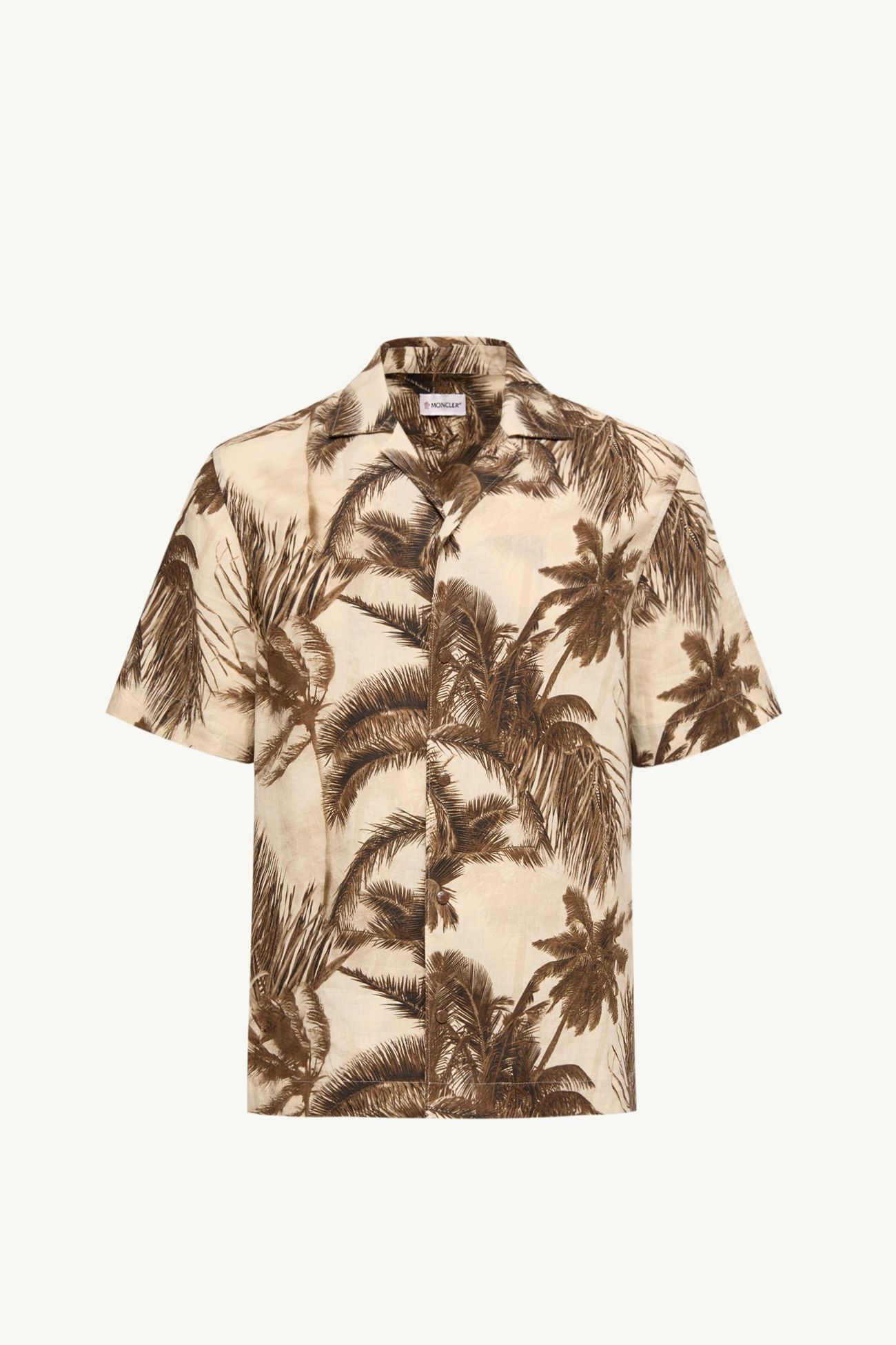 Kurzarmhemd aus Baumwoll-Leinen-Mischung Herren Beige & Grün Moncler 2