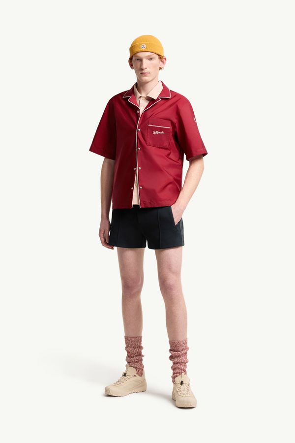 男士刺绣标识短袖衬衫 男士 波尔多红 Moncler 0