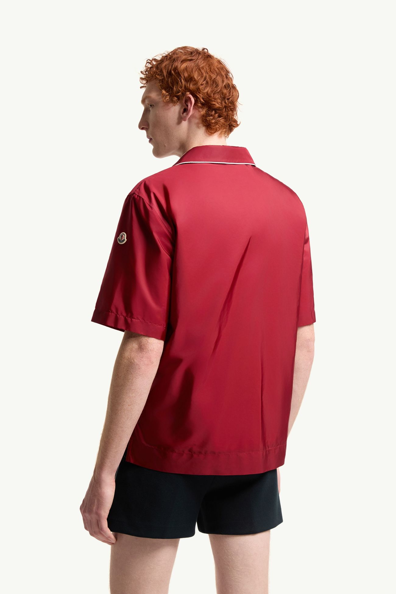 Langarmhemd mit gesticktem Logo Herren Burgunderrot Moncler 4