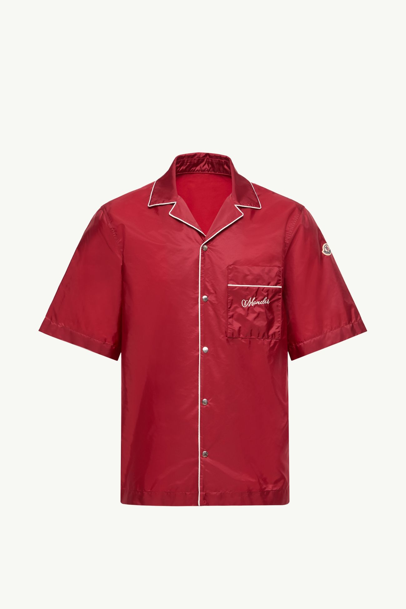 Camisa de manga corta con logotipo bordado Hombre Burdeos Moncler 2