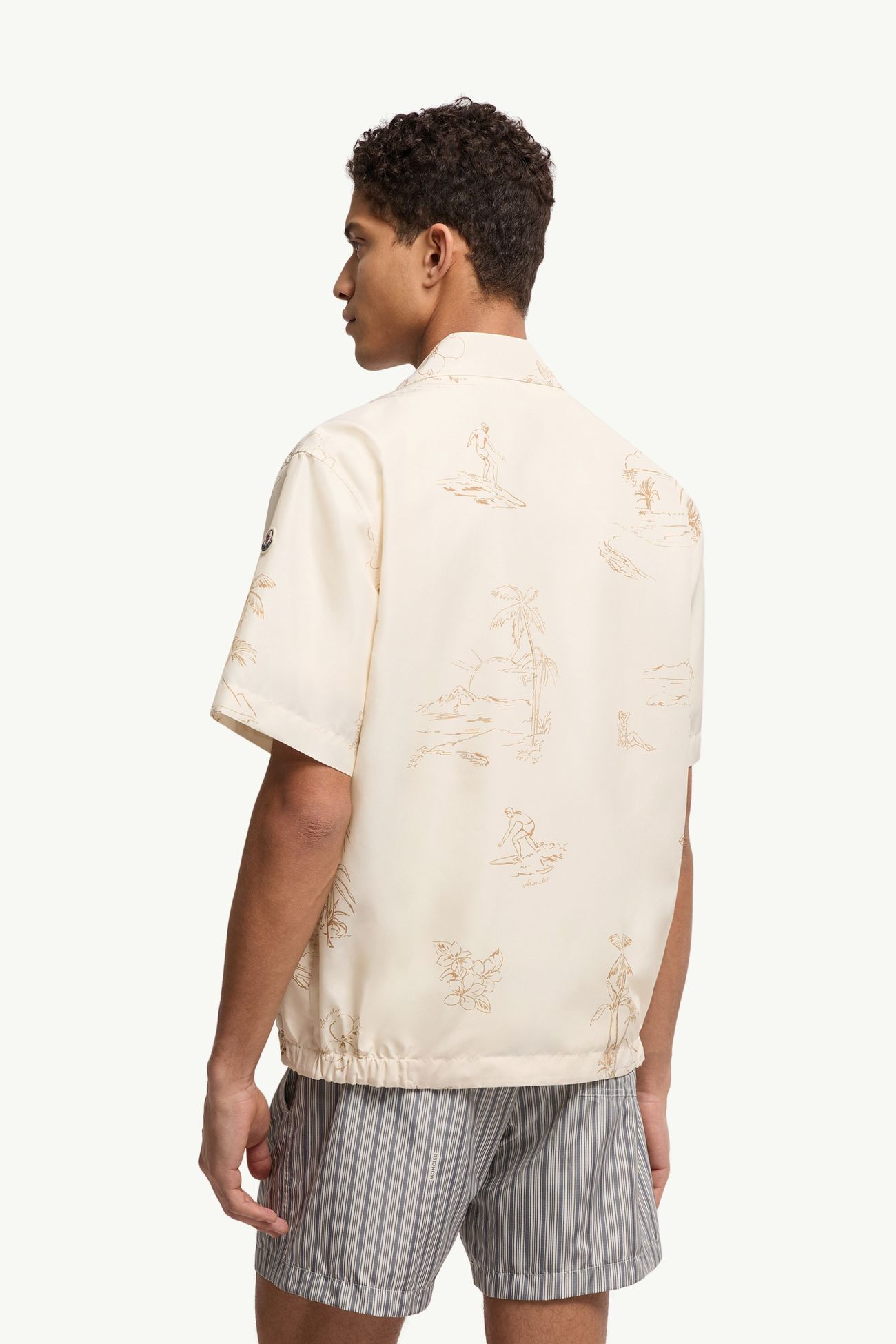 衝浪印花短袖恤衫 男士 象牙白色 Moncler 4
