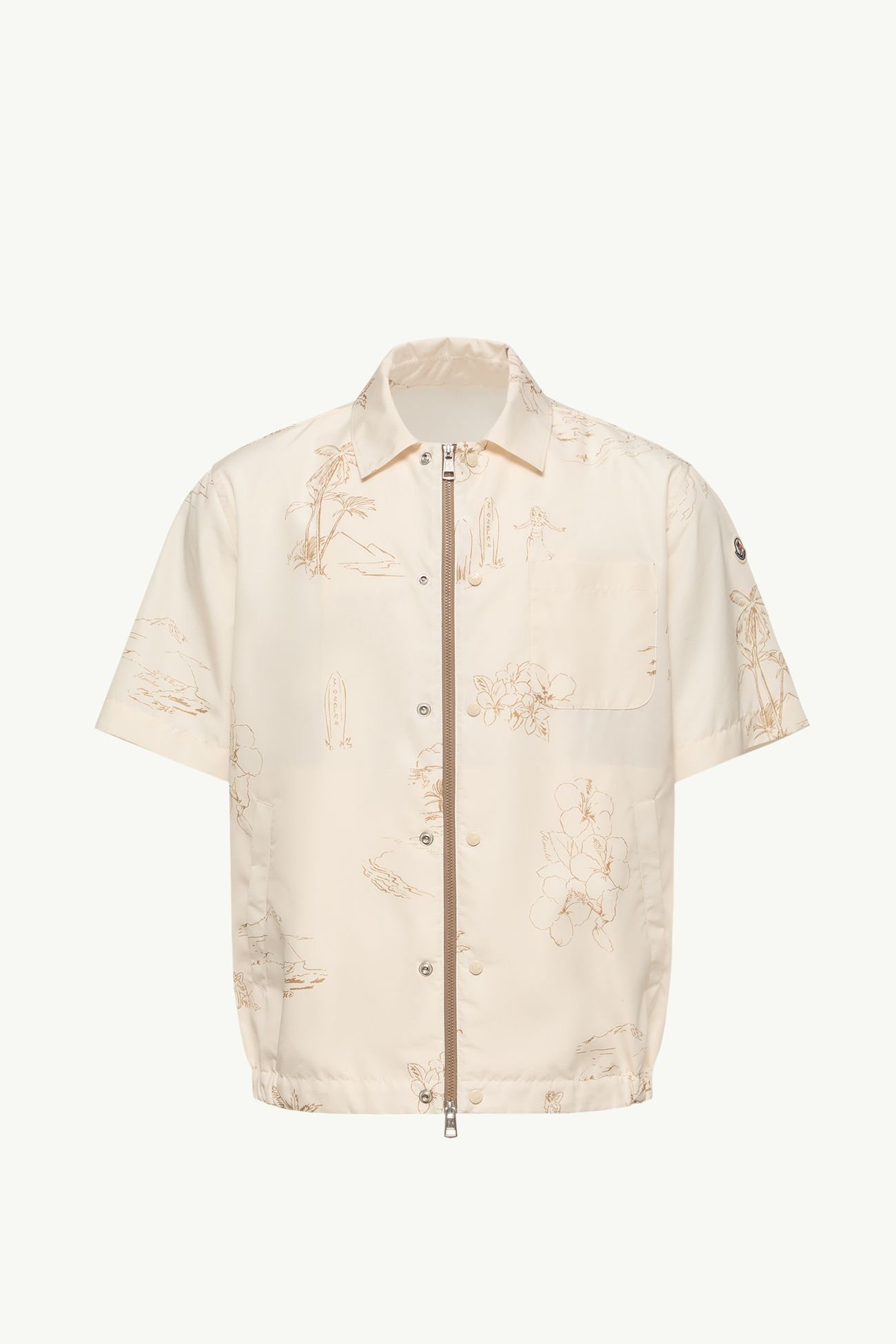 Chemise à manches courtes à imprimé surf Hommes Blanc Ivoire Moncler 2