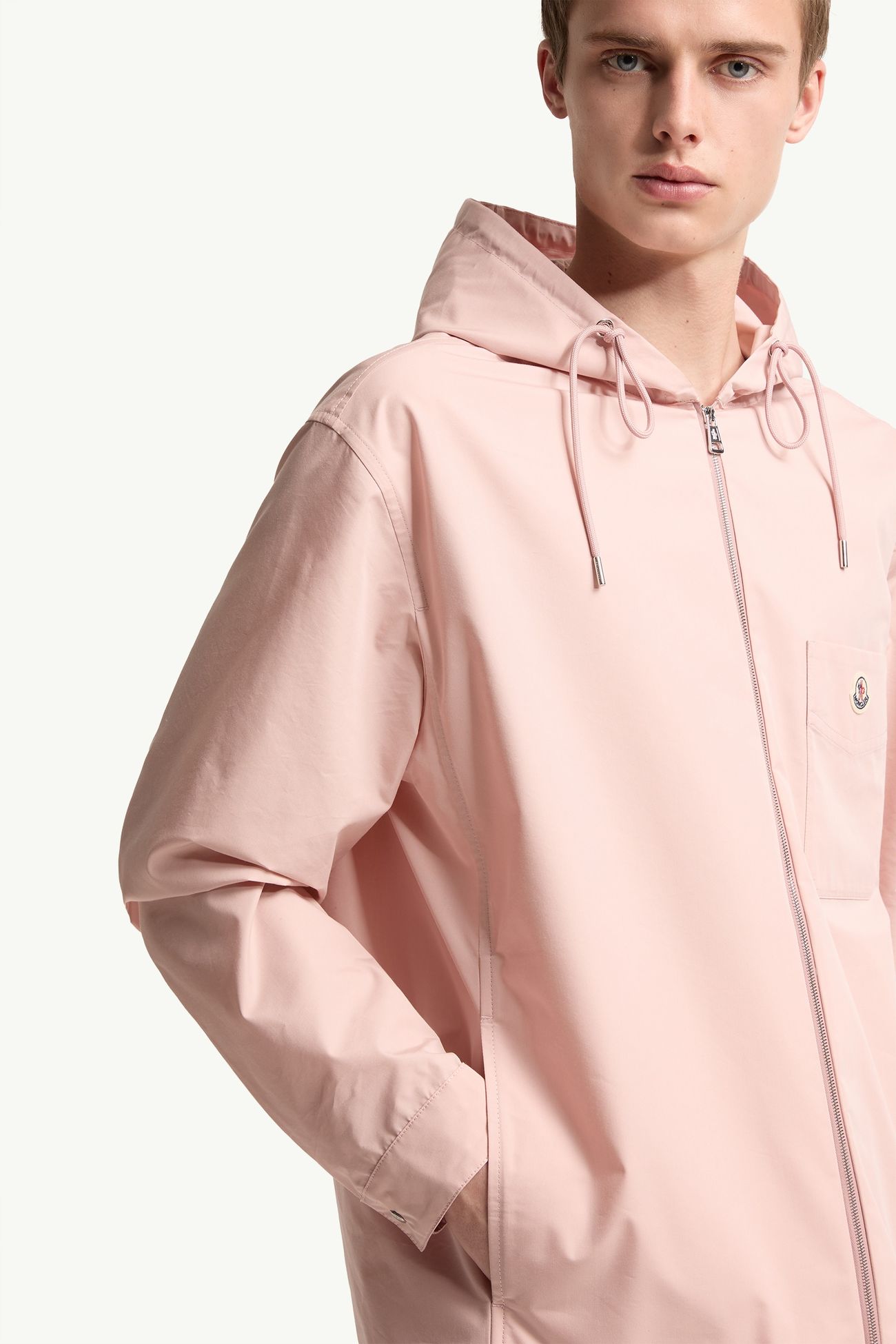 男士棉质混纺府绸连帽夹克外套 男士 粉红色 Moncler 5