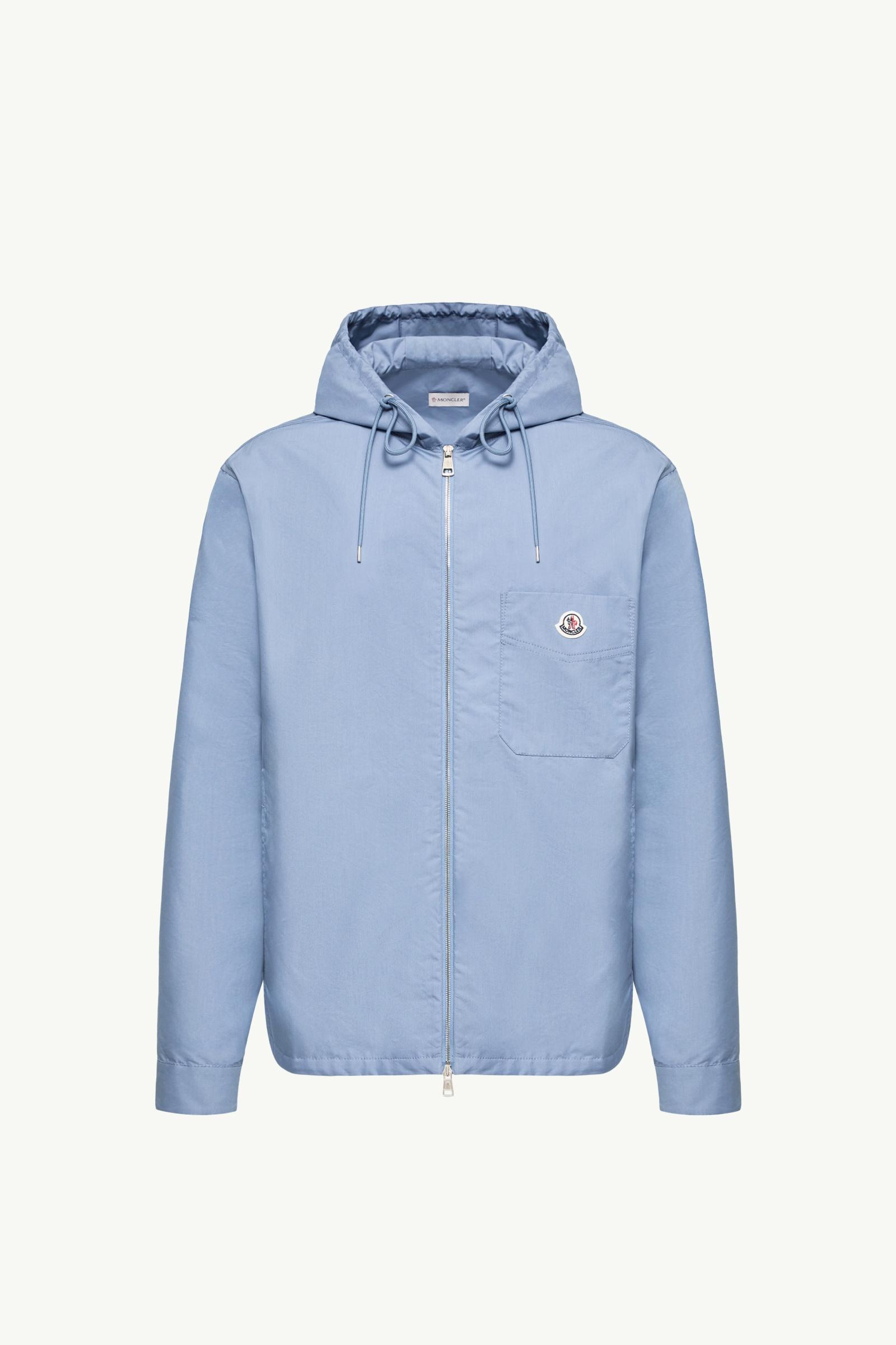 Chaqueta camisera de popelina de mezcla de algodón Hombre Azul cobalto Moncler