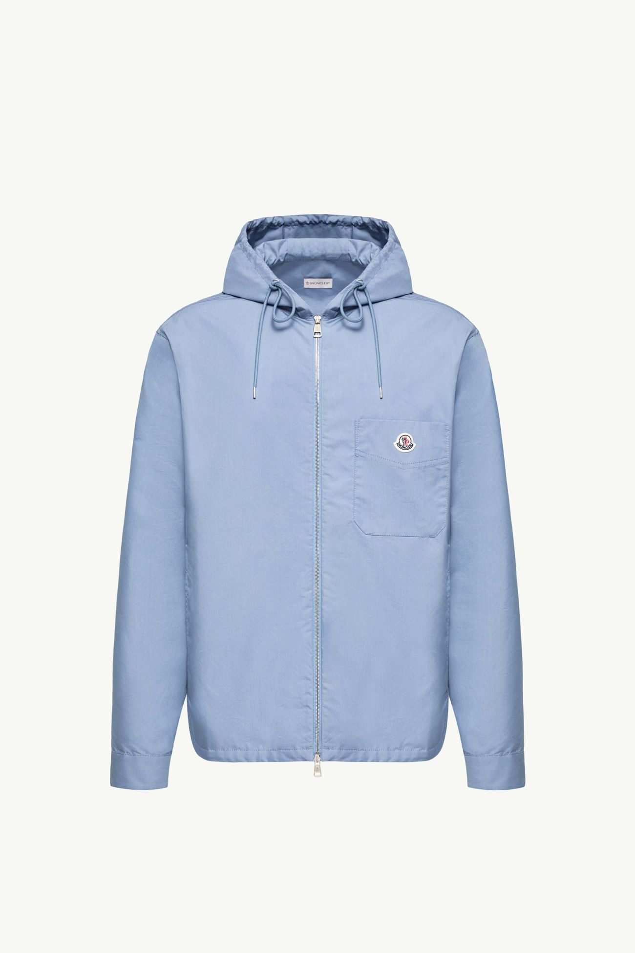 Cotton Blend Poplin Hooded Shirt Jacket Men Cobalt Blue Moncler 2