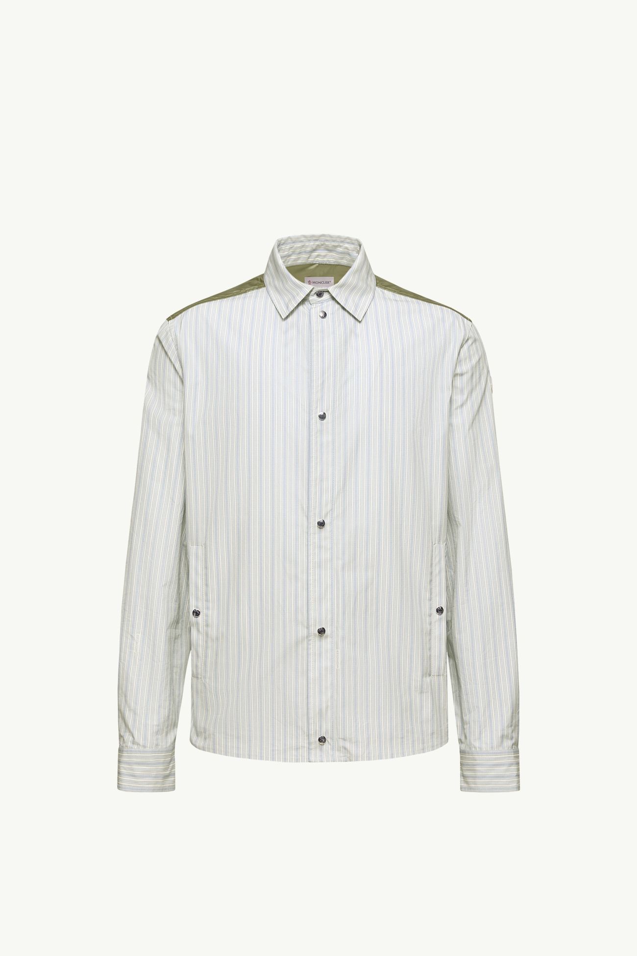 Striped Cotton Poplin Shirt Men Light Blue Moncler 2