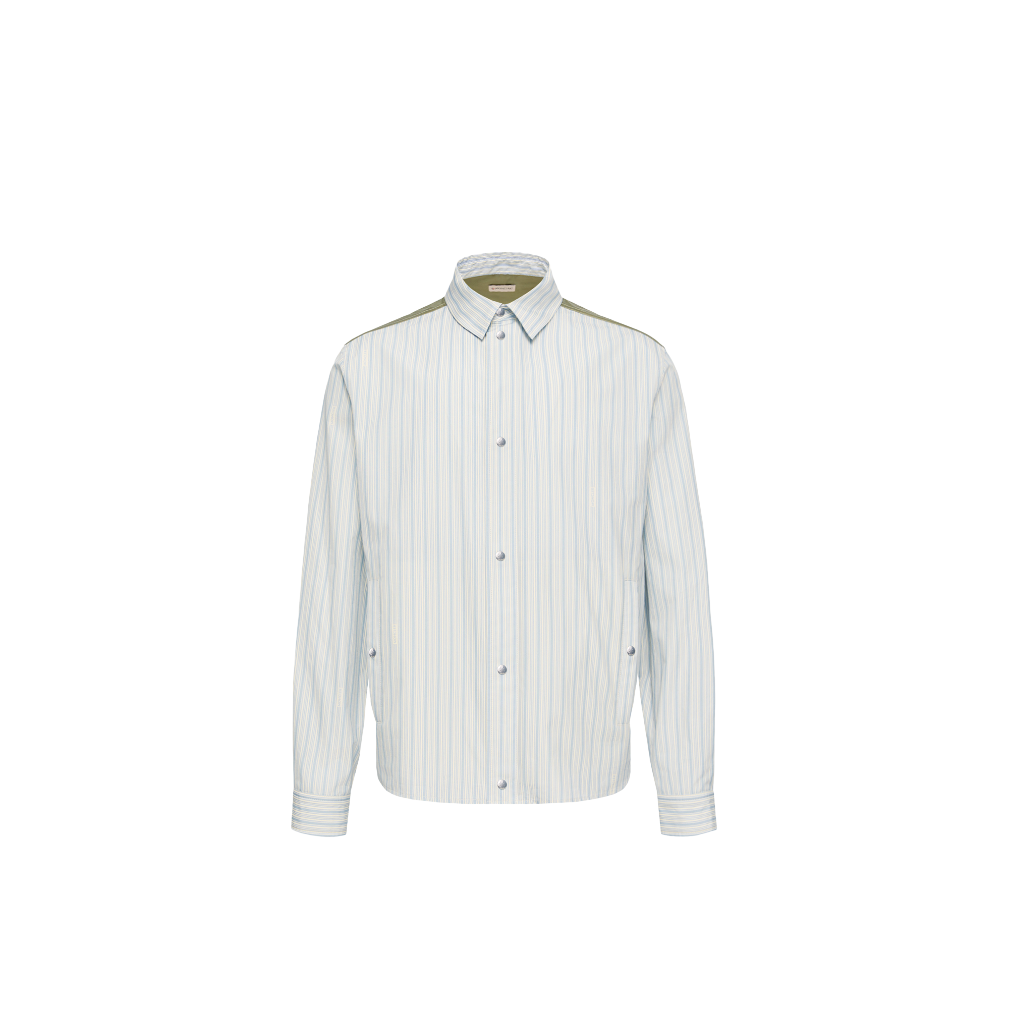 Moncler   Striped Cotton Poplin Shirt for Men in Blue, Size: M