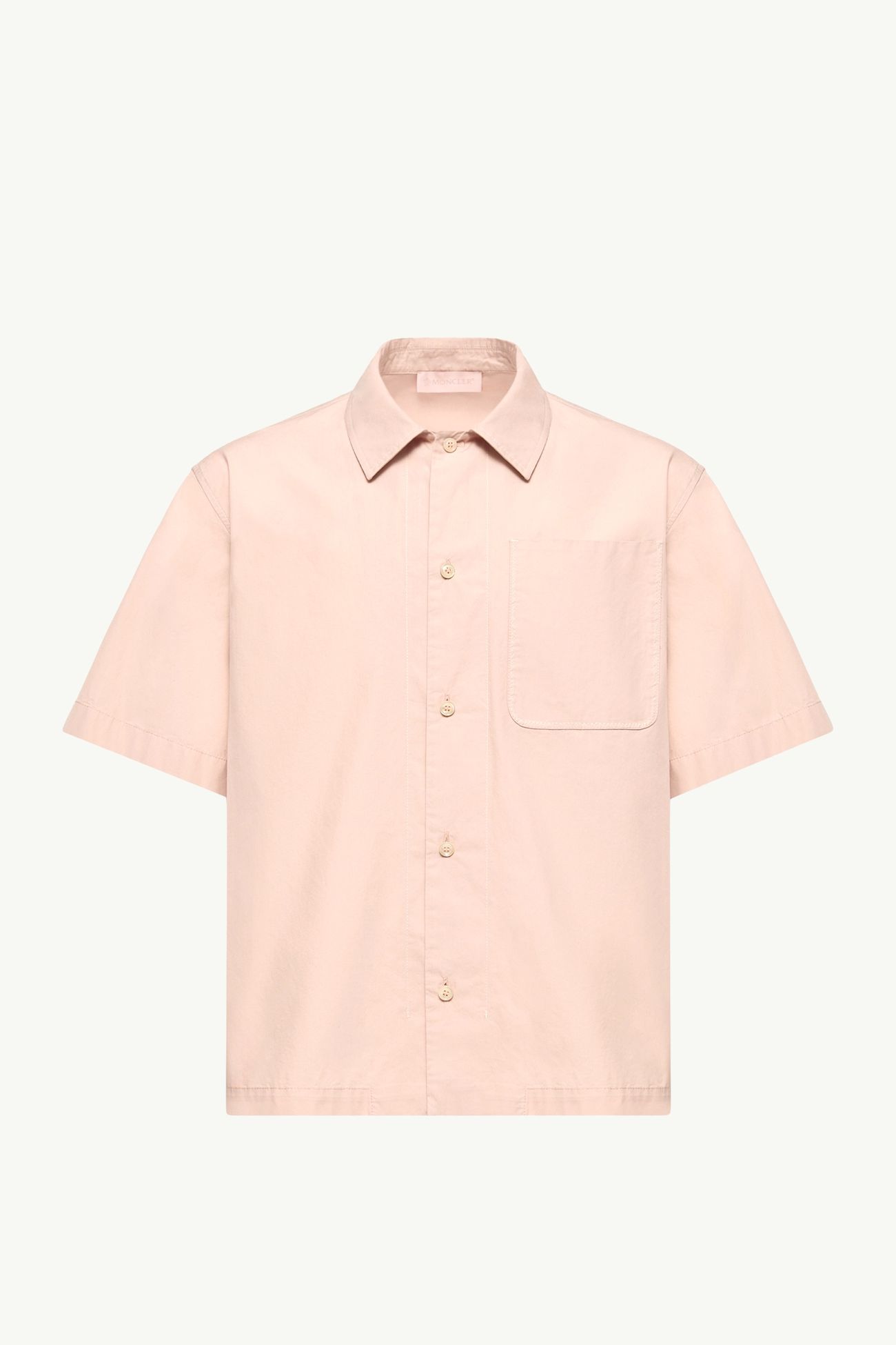 Camisa de manga corta de popelina de algodón Hombre Rosado claro Moncler 2