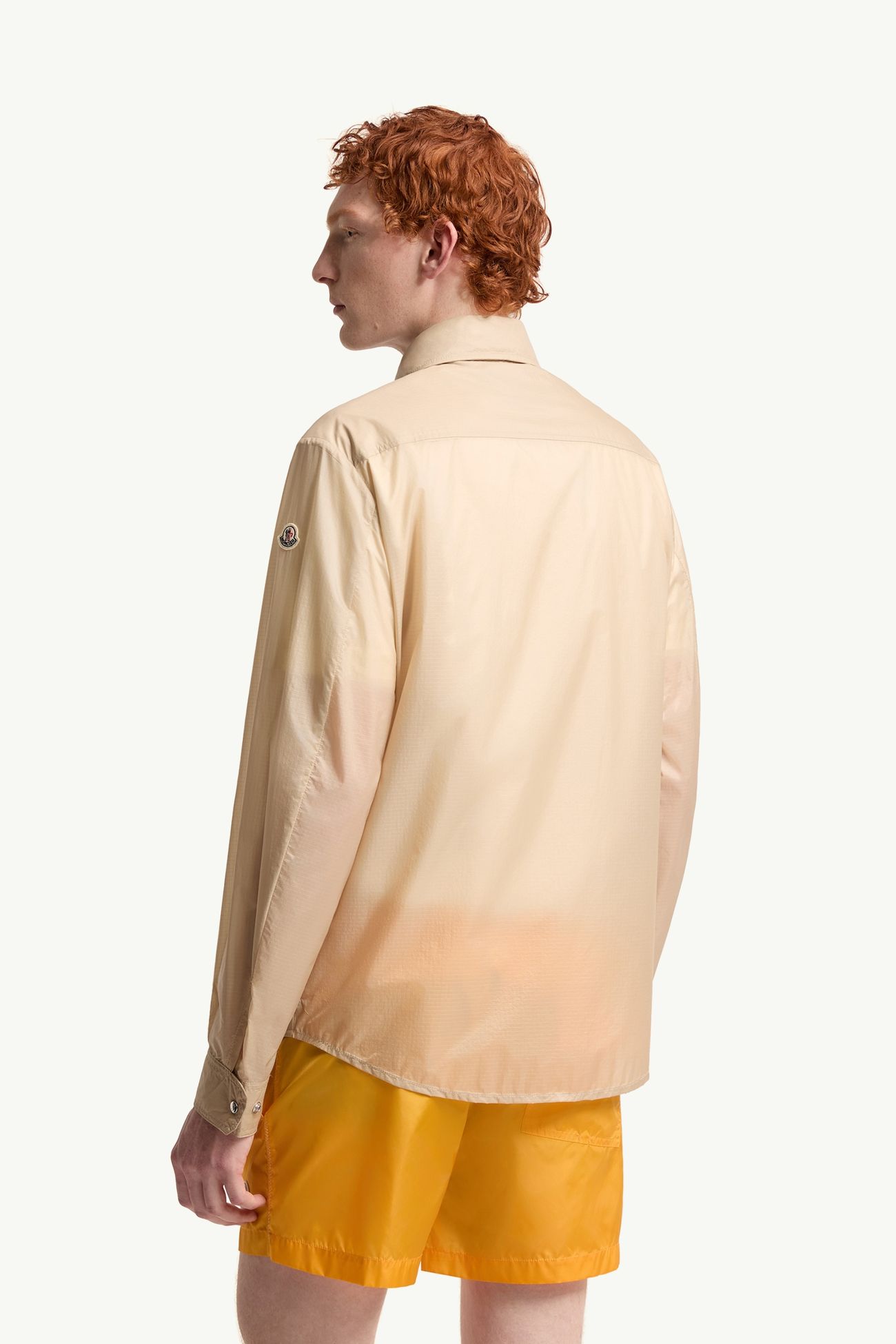 Logo Patch Long Sleeve Shirt Jacket Men Beige Moncler 4