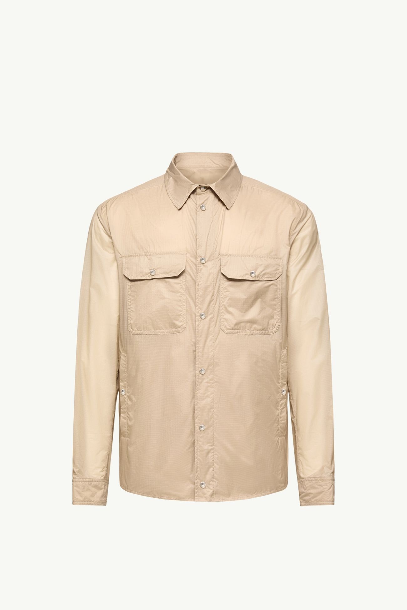 Giacca camicia a maniche lunghe con patch con logo Uomo Beige Moncler 2