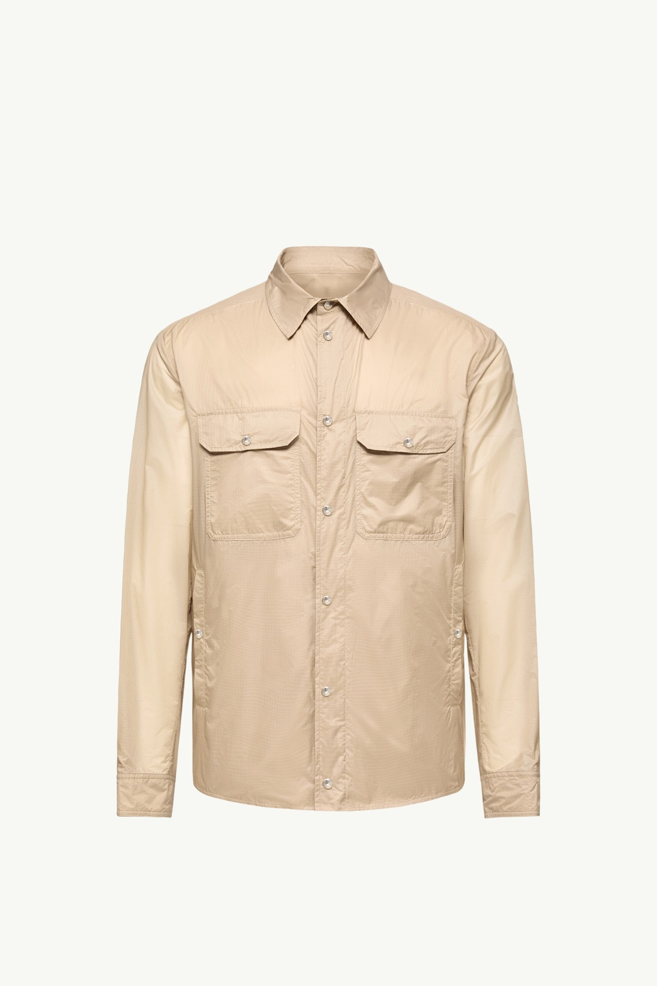 Giacca camicia a maniche lunghe con patch con logo Uomo Beige Moncler 2