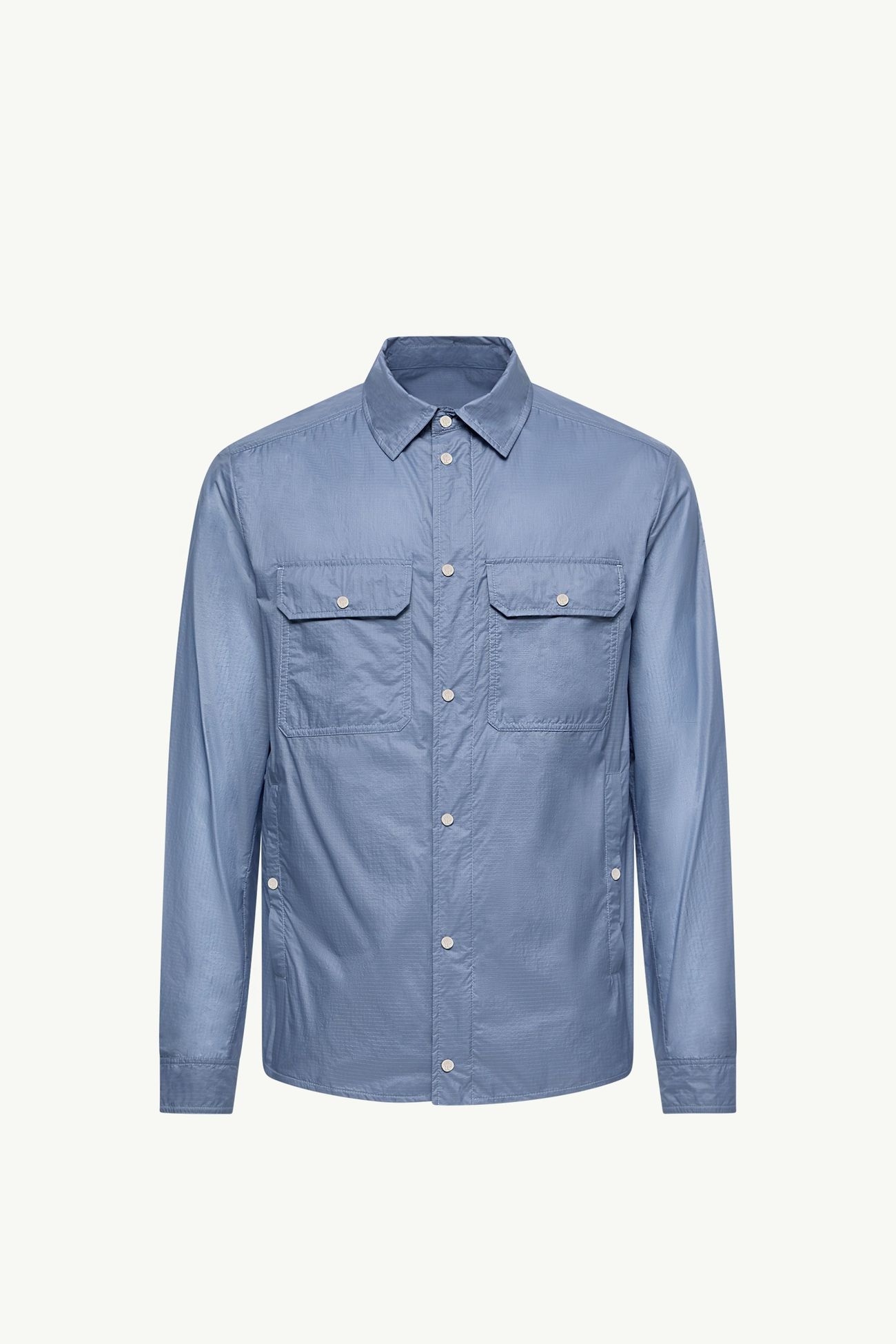 Chemise à manches longues et empiècement logo Hommes Bleu Jean Moncler 2
