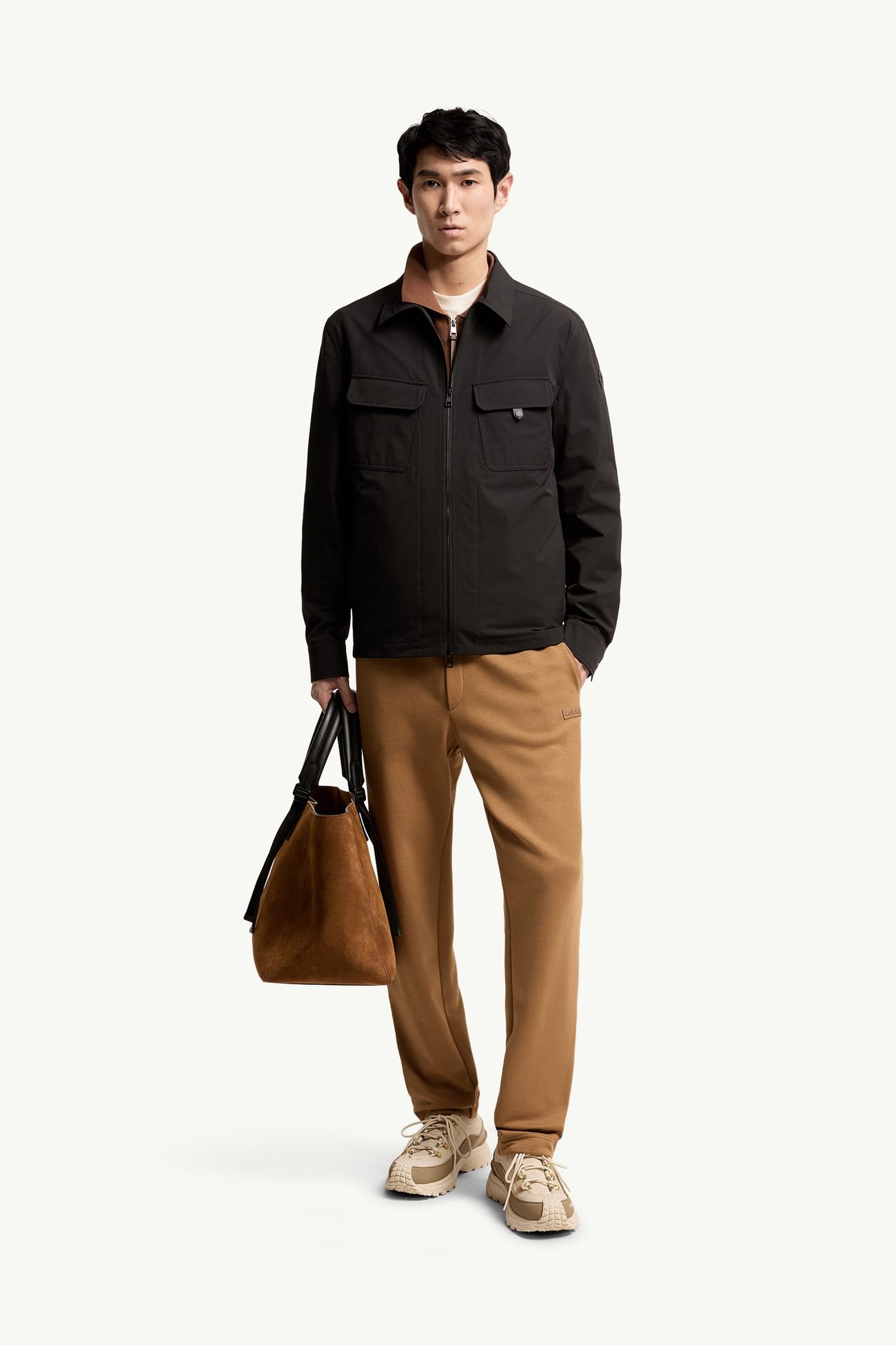 Seersucker Hemdjacke Herren Schwarz Moncler 0