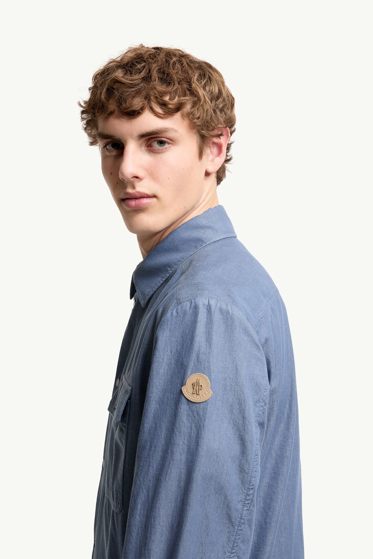 Hemdjacke aus Denim Herren Himmelblau Moncler 1