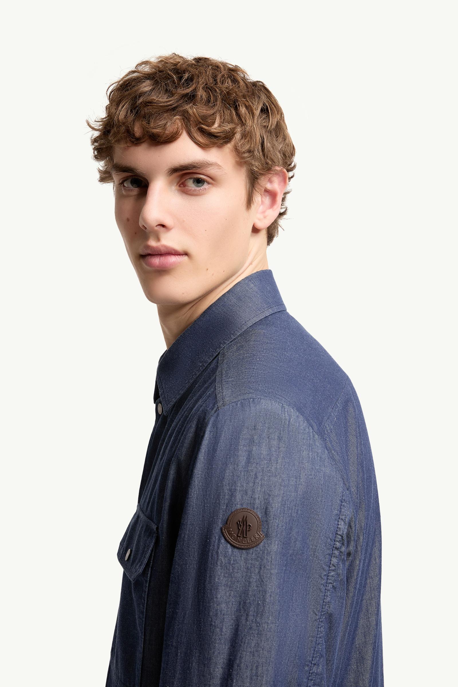 Denim Blue Denim Shirt Jacket - Shirt Jackets for Men | Moncler US