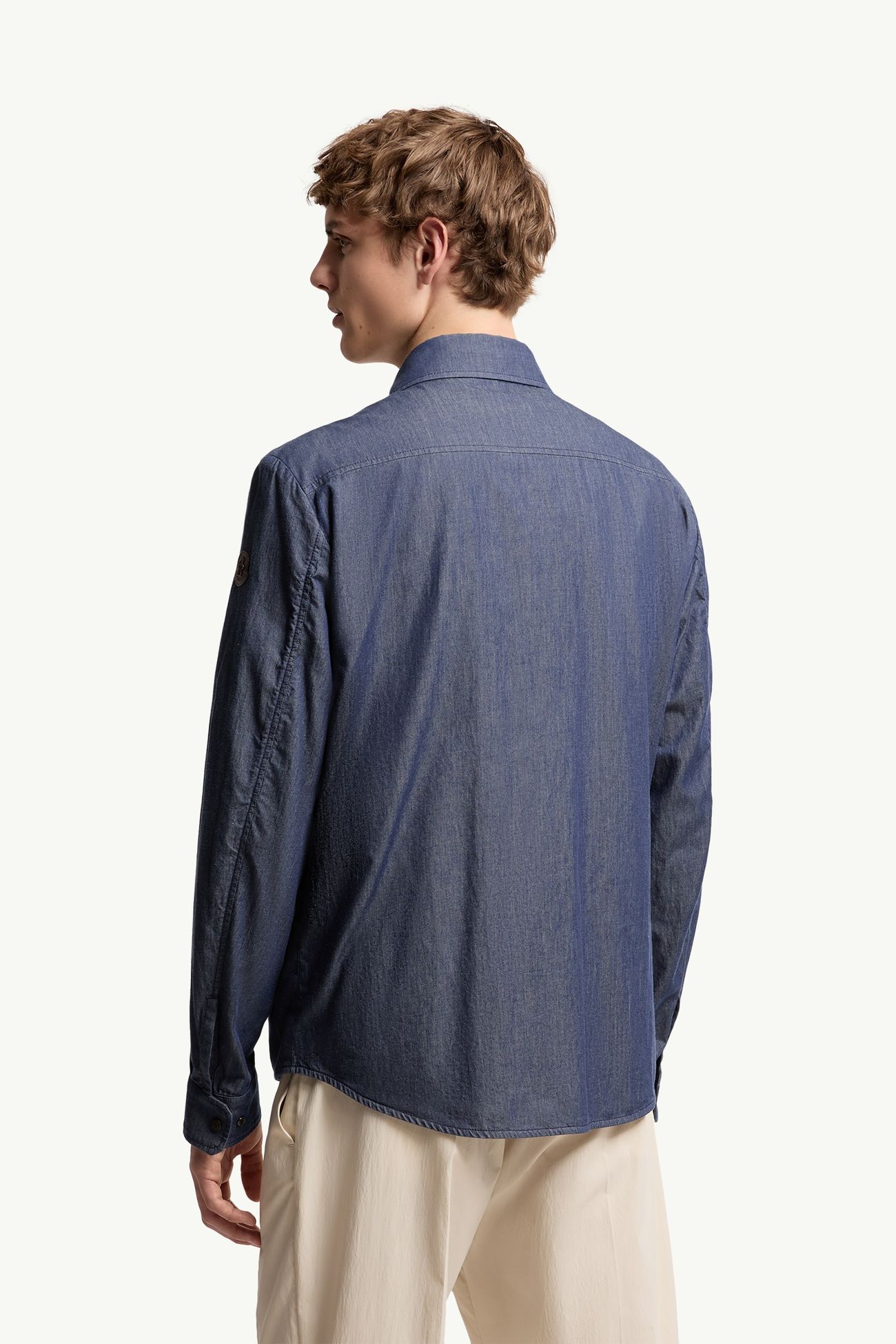 Chaqueta camisera de tejido vaquero Hombre Azul Denim Moncler 4