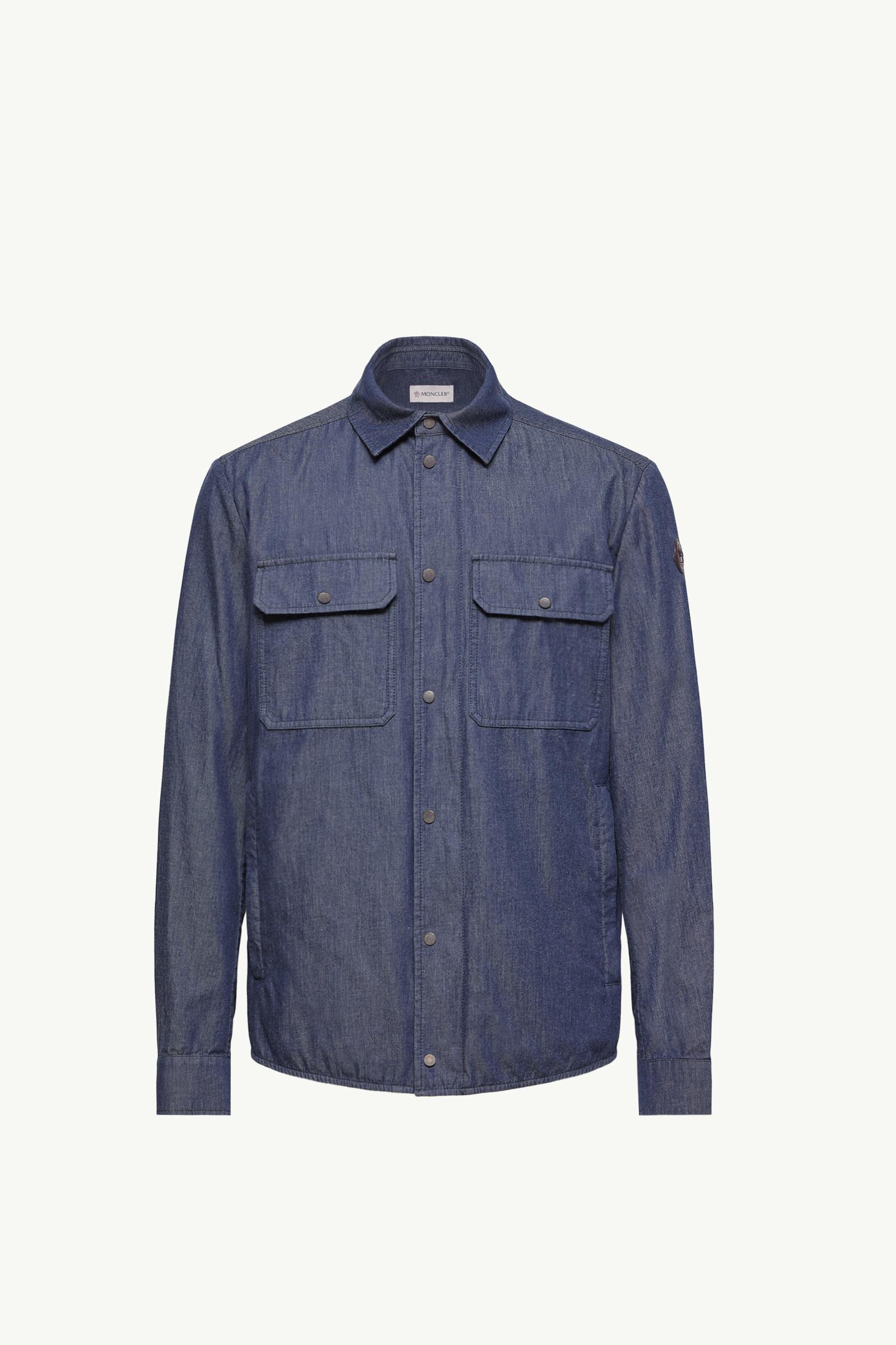 Denim Blue Denim Shirt Jacket - Shirt Jackets for Men | Moncler US
