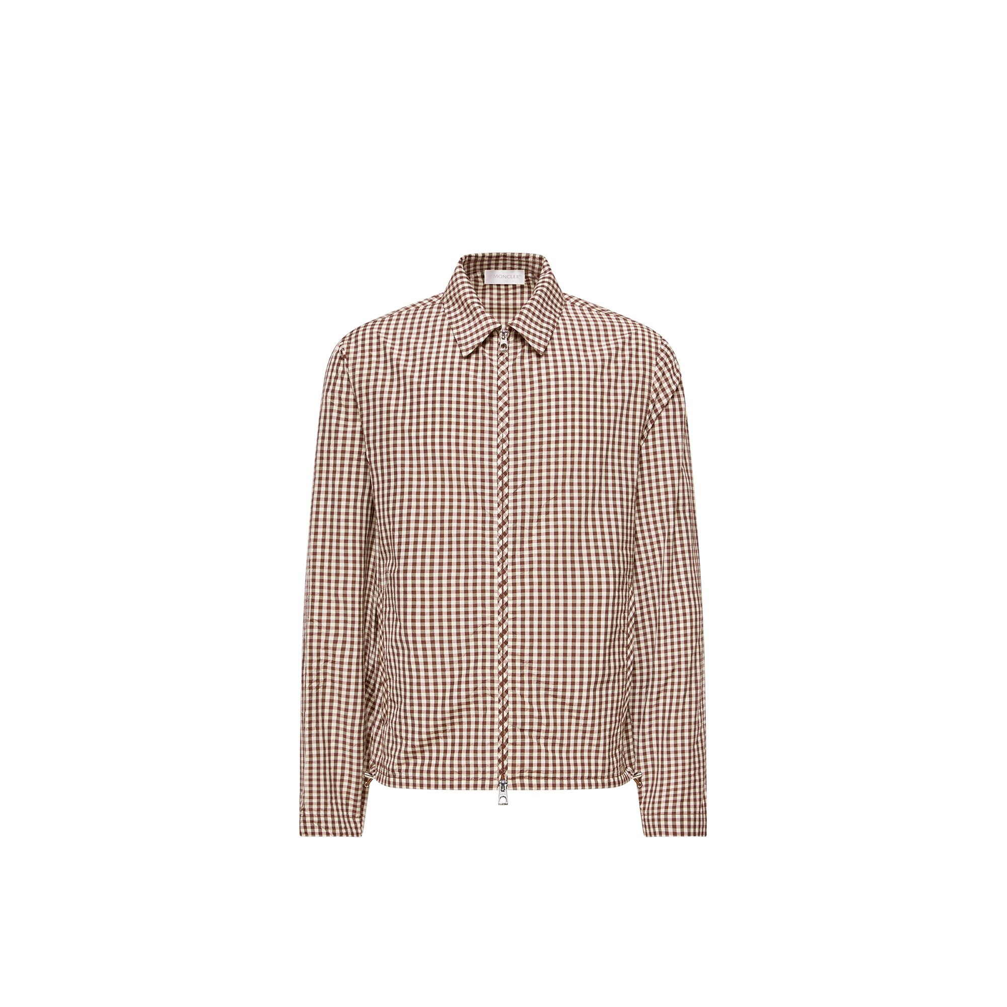 Moncler   Vichy Cotton Blend Zip-Up Shirt Jacket for Men, Size: Xl