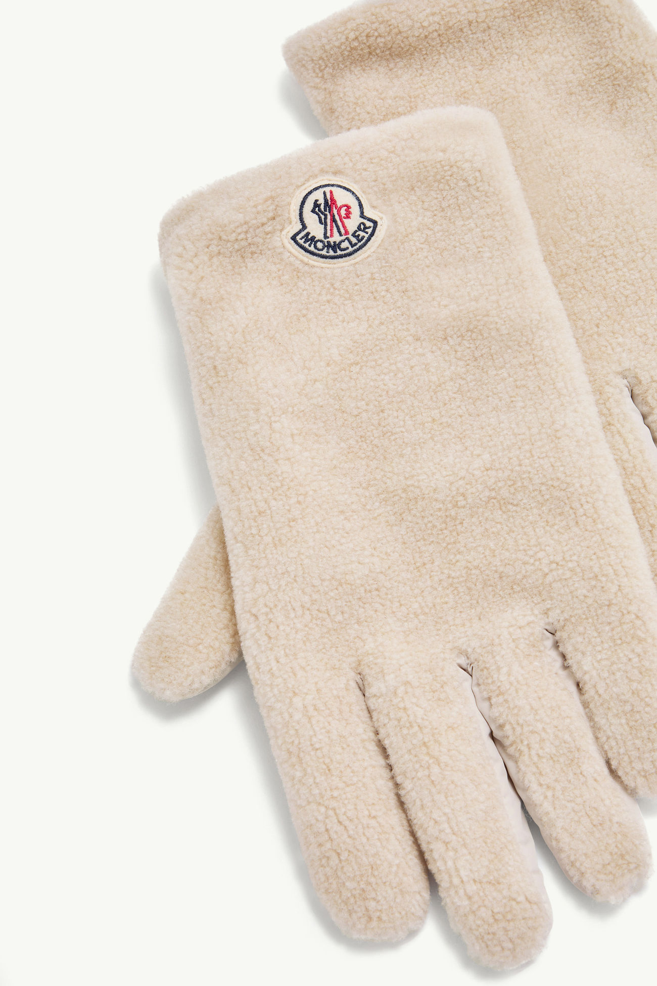 Gants matelassés en teddy Hommes Beige Clair Moncler 3