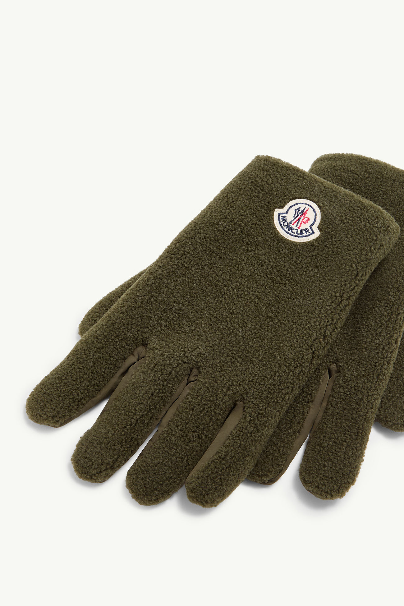 Gants matelassés en teddy Hommes Vert Foncé Moncler 3