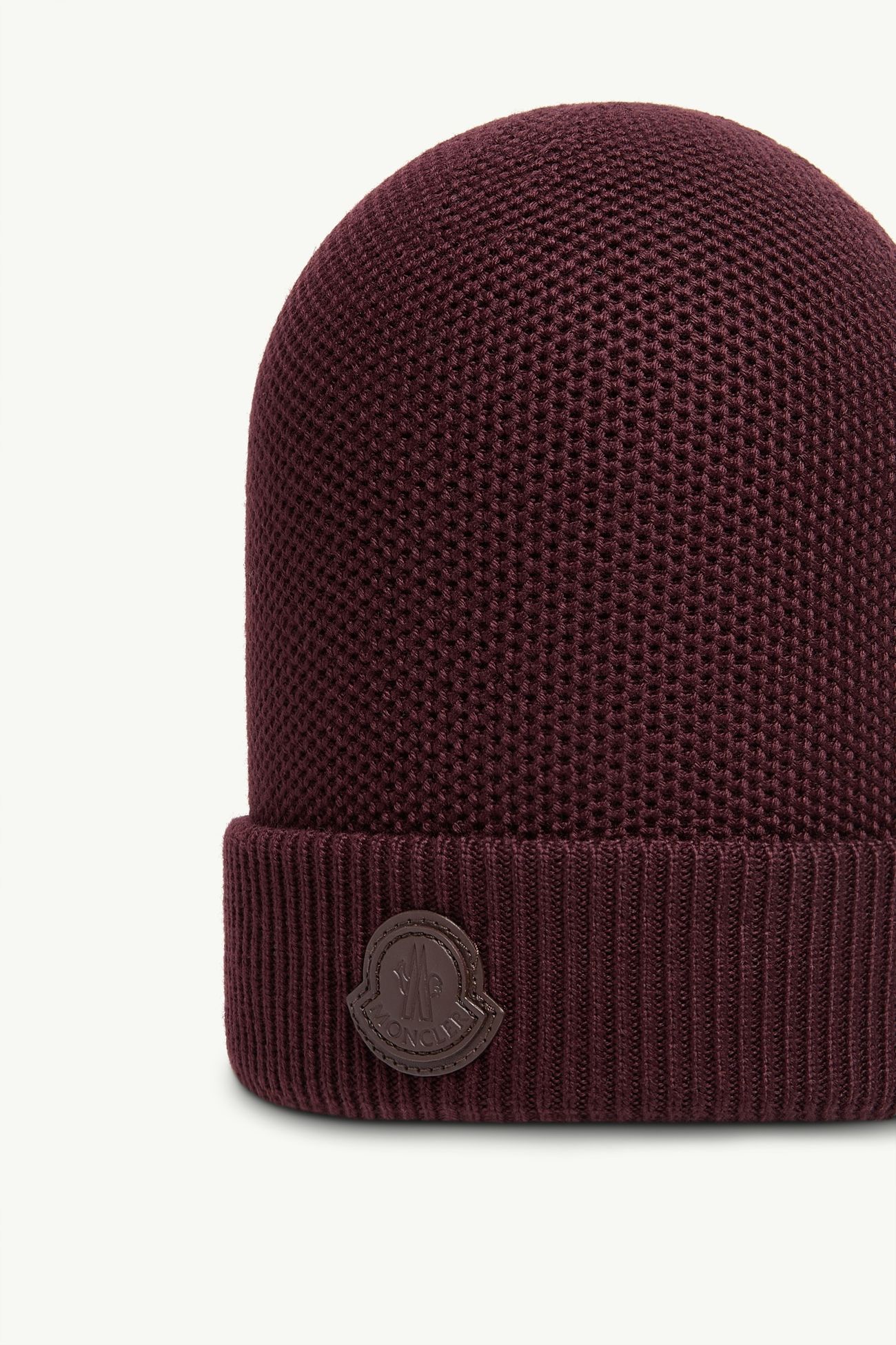 Wool Beanie Men Burgundy Moncler 2