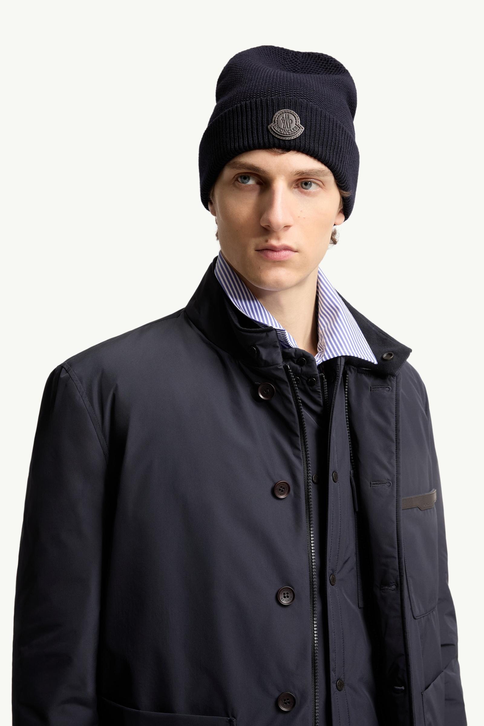 Navy Blue Wool Beanie - Hats & Beanies for Men | Moncler US