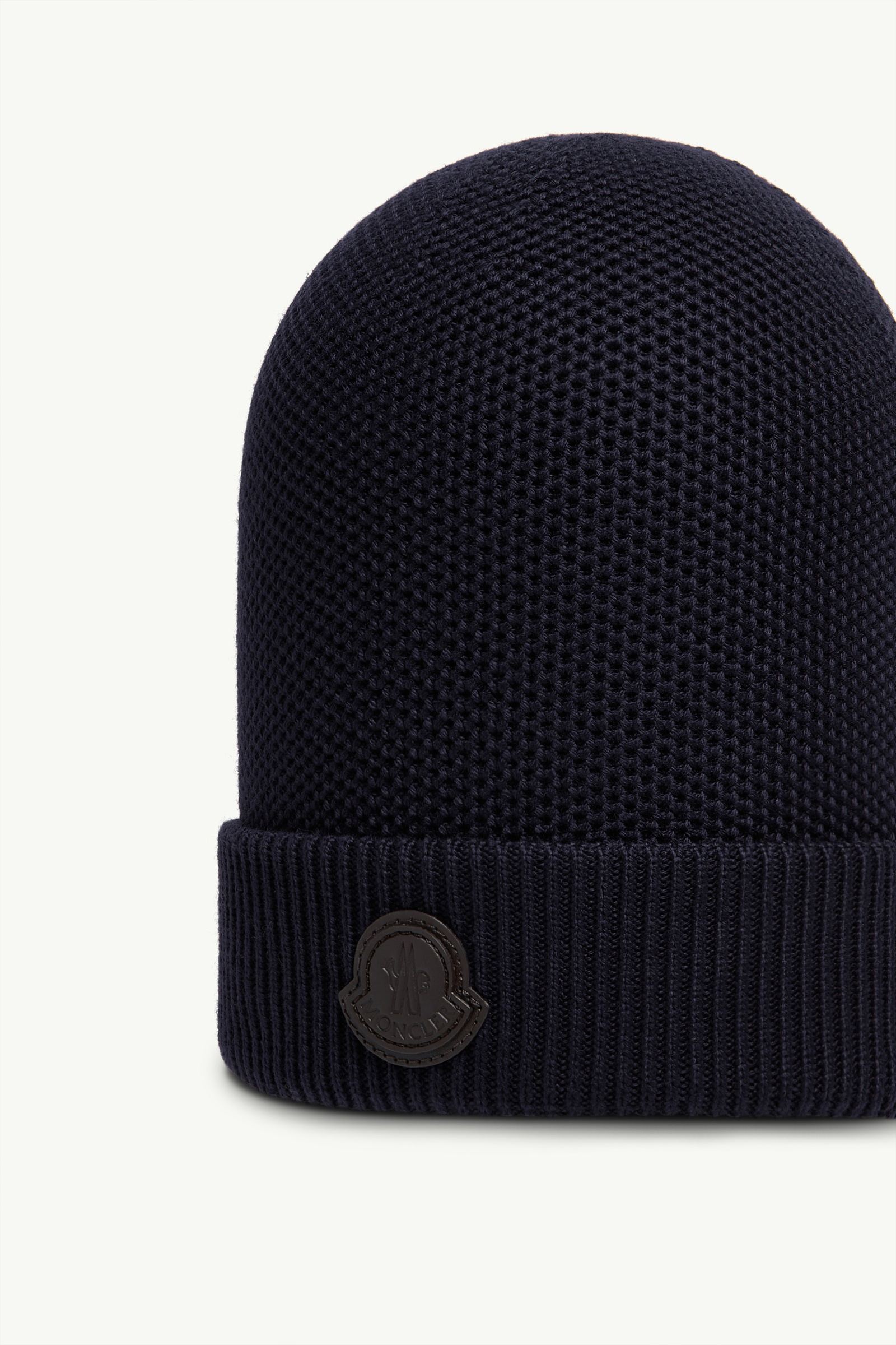 モンクレール ネイビー ビーニー Navy Blue Wool Beanie - Hats & Beanies for Men | Moncler US