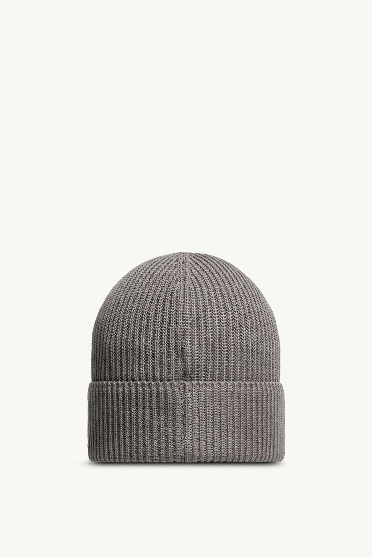 Logo Cotton Beanie Men Gray Moncler 3