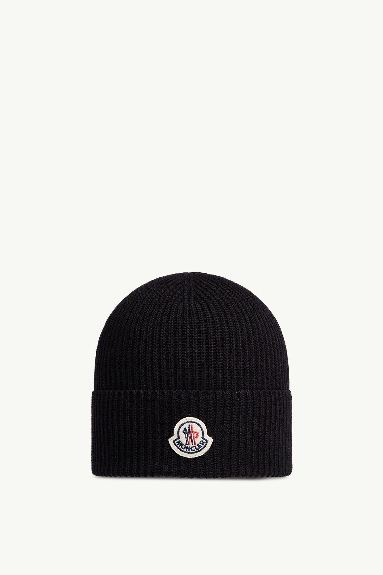 Bonnet en coton à logo Hommes Noir Moncler 0
