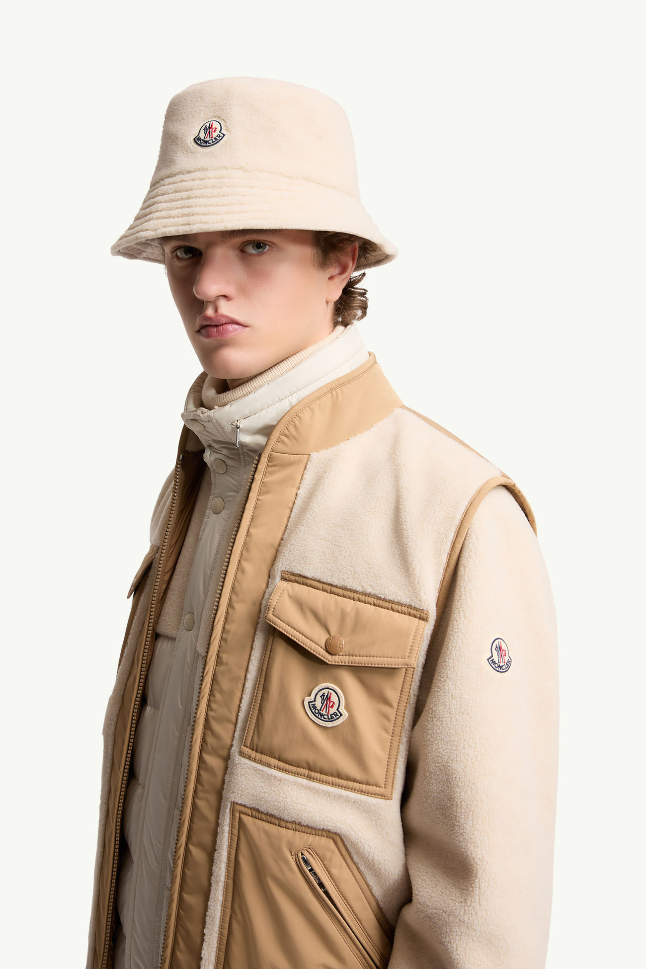 女士双面泰迪绒风格渔夫帽 男士 浅米色 Moncler 1