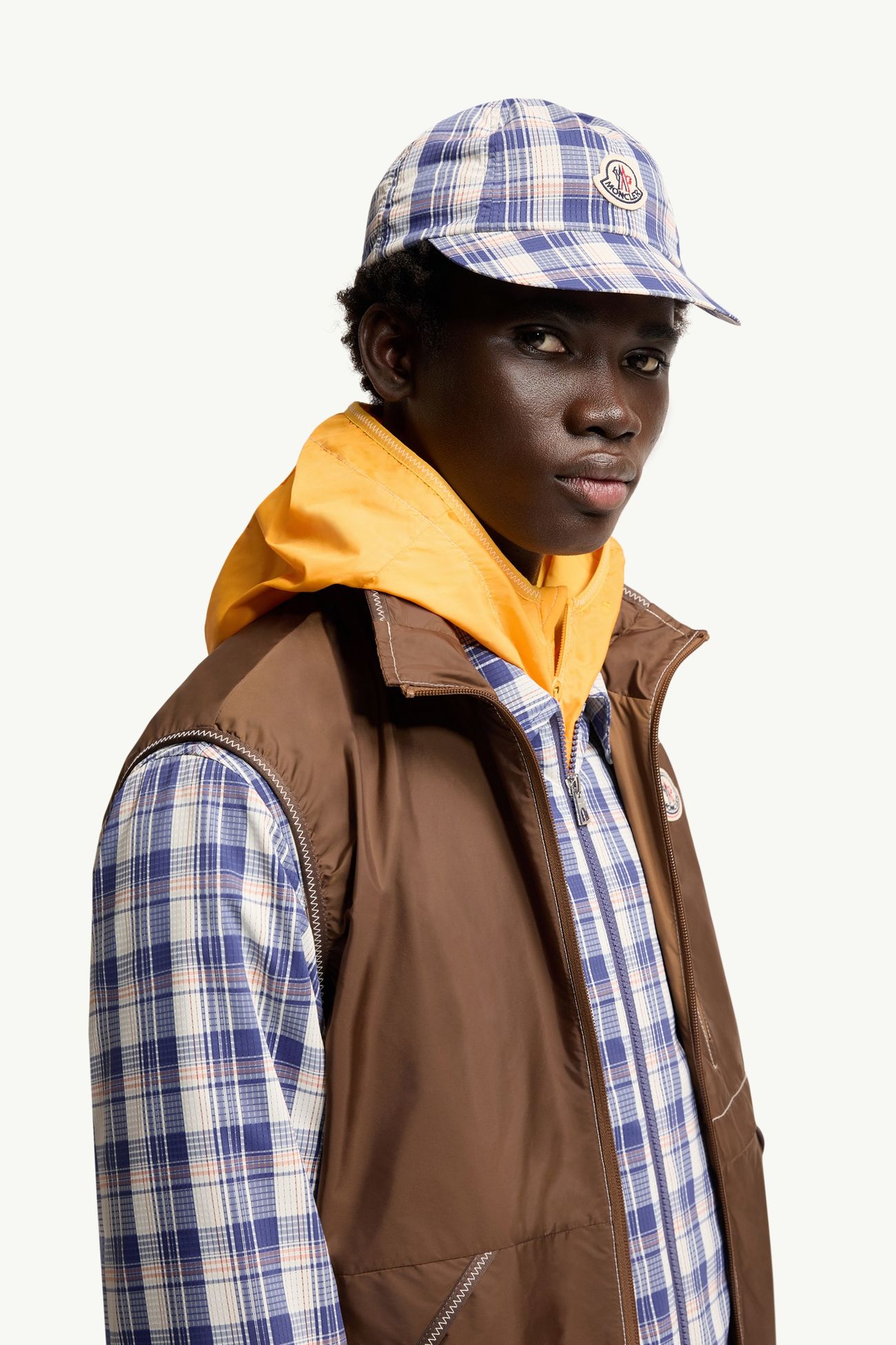 Gestreifte Baseballkappe Herren Weiss & Blau Moncler 1