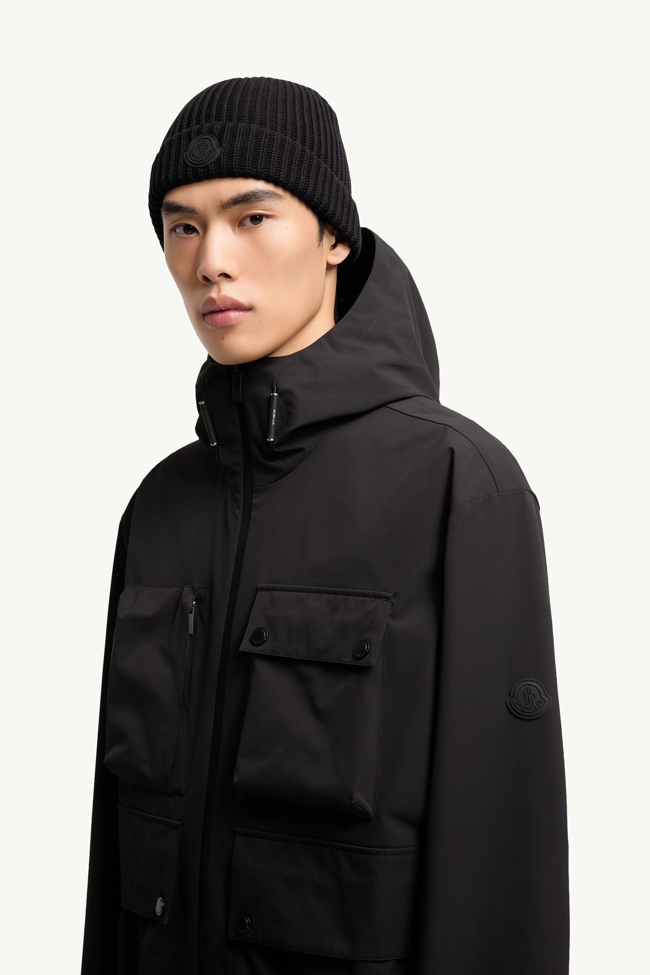 Beanie aus Baumwolle Herren Schwarz Moncler 1