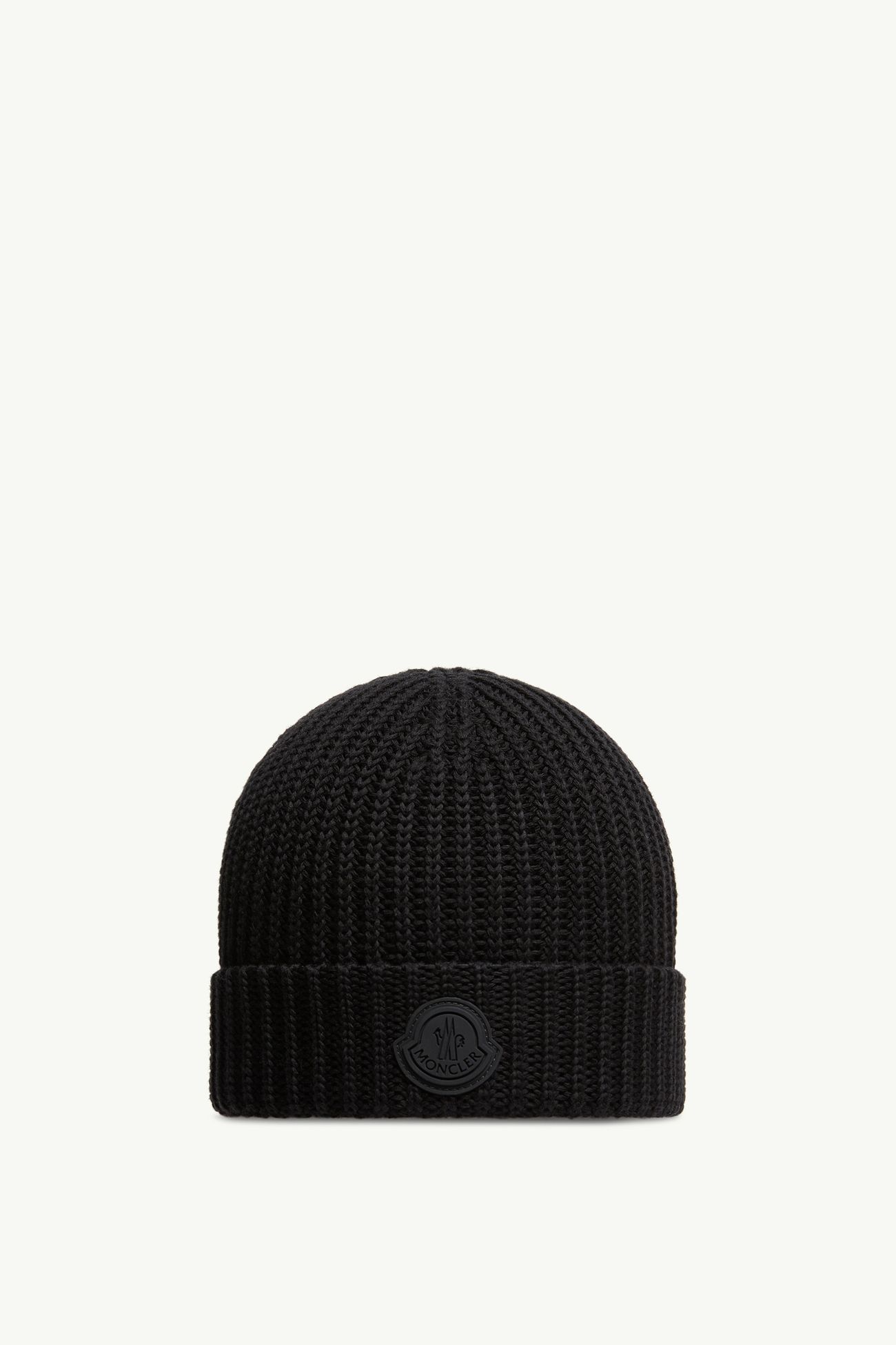 Cotton Beanie Men Black Moncler 0