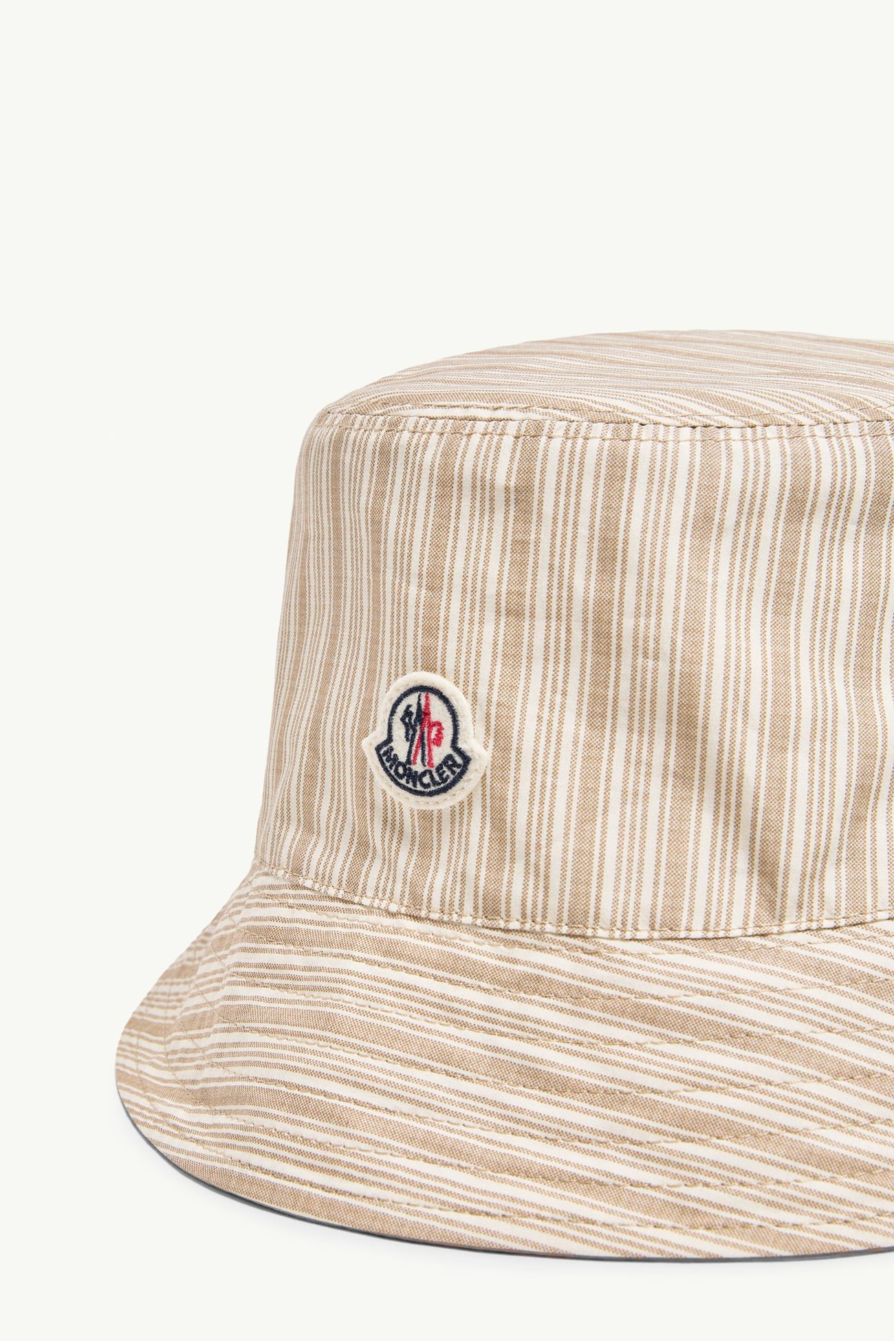 Reversible Striped Cotton Bucket hat Men Light Beige Moncler 2
