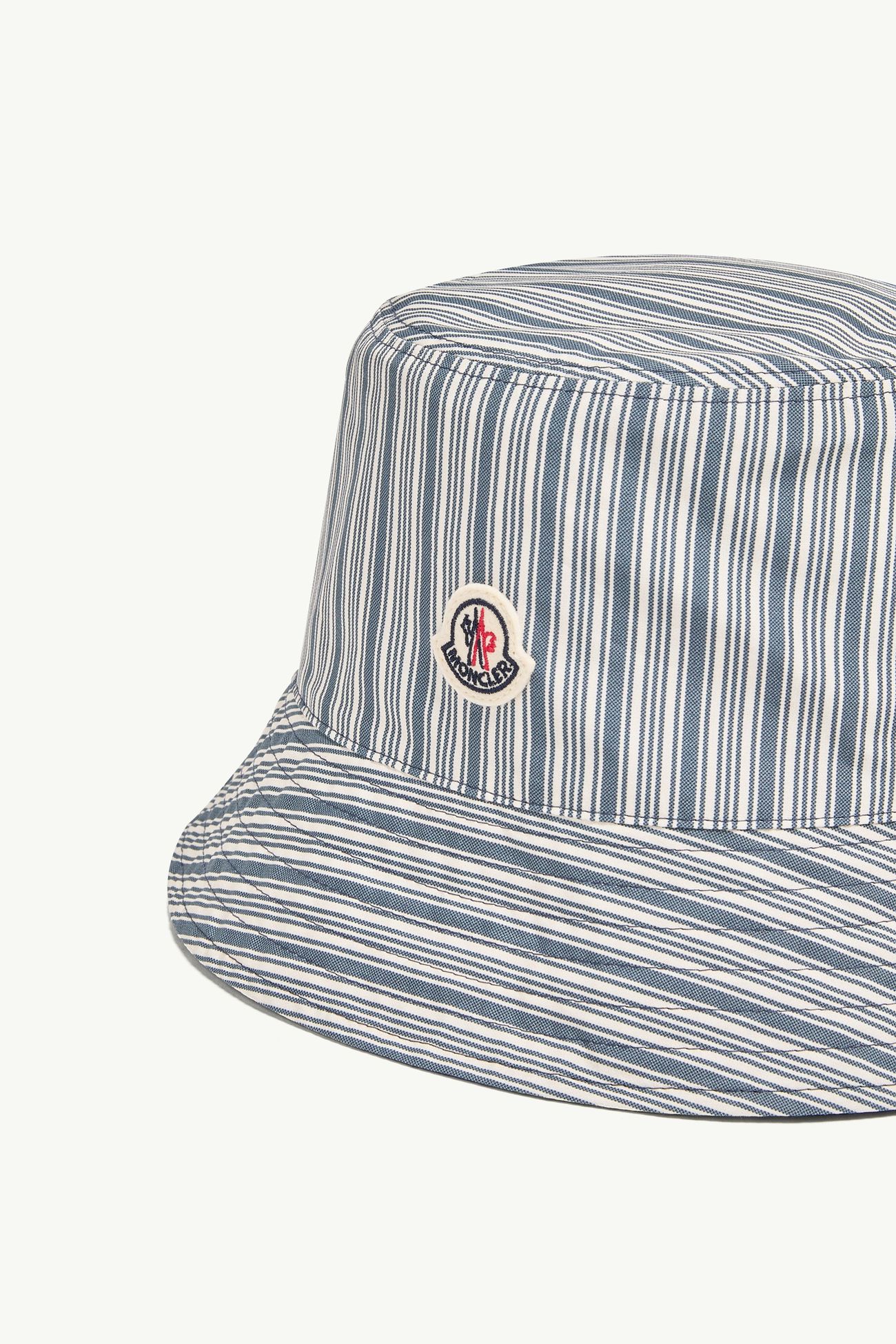Reversible Striped Cotton Bucket hat Men Blue & White Moncler 2